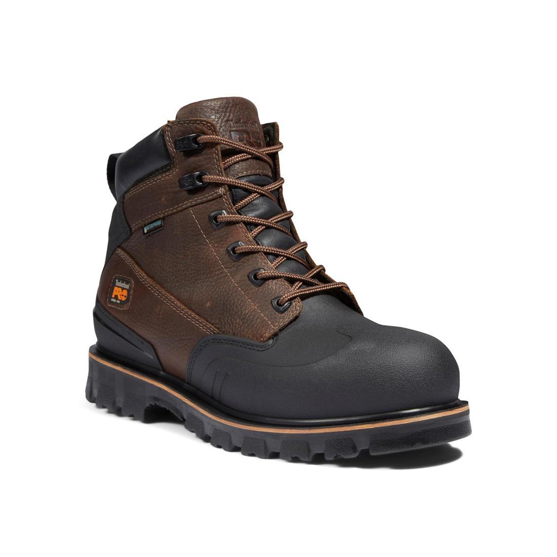 Rigmaster 6 Inch Steel Toe Waterproof Work Boots for Men - Brown Safety Shoes for Construction, Warehouse & Outdoor Work