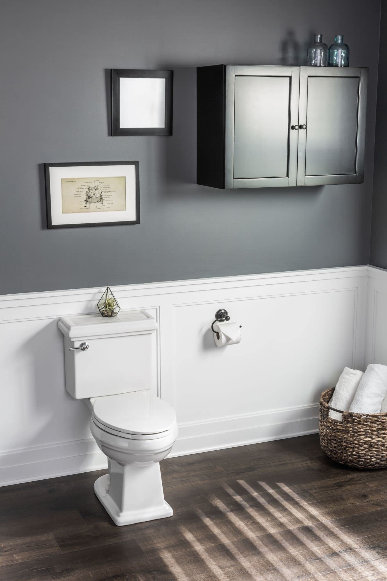 Miseno MNO240C Santi High-Efficiency Two-Piece Toilet with Elongated Chair Height Bowl - Soft Close Seat, Wax Ring Kit & Classic Tank Lid - Bright White - Perfect for Modern Bathrooms & Water-Saving Homes