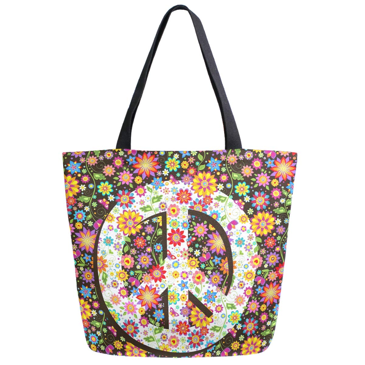 Stylish Extra Large Print Shoulder Tote Bag for Women - Beach Travel, Gym, Grocery Shopping & Weekender - Durable Canvas Carryall with Pockets for Work, School & Daily Use