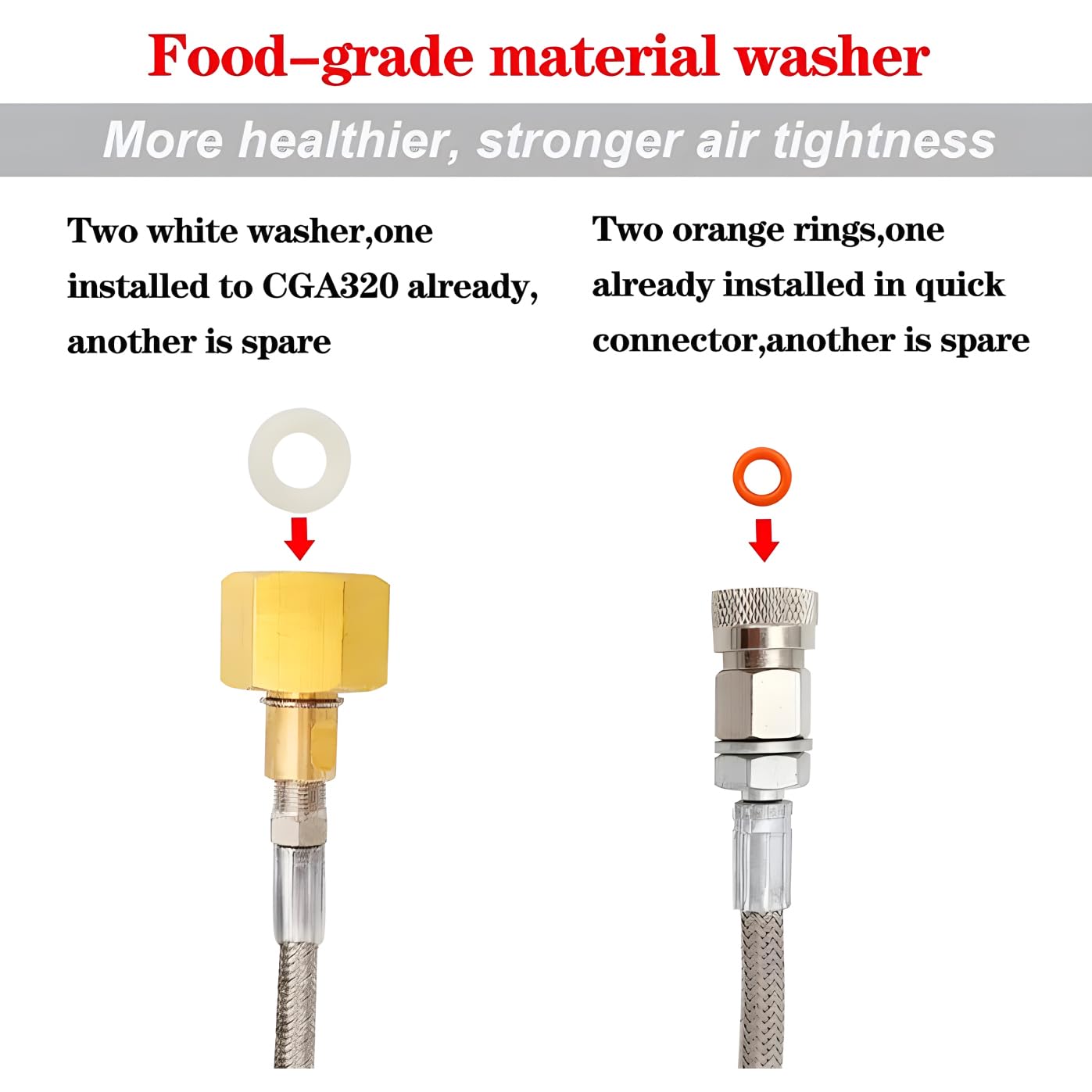 Premium Stainless Steel CO2 Adapter Hose - 60in High Pressure CGA320 to TR21-4 Carbonation Kit for Soda Makers | Compatible with OneTouch, Jet & Aqua Fizz | Perfect for Home Carbonation, Soda Making & Beverage Dispensing
