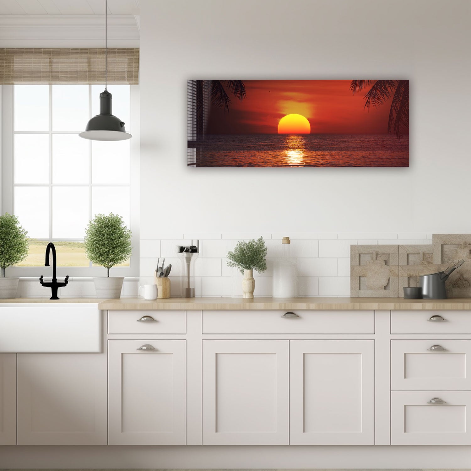 Sunset II Panoramic Wall Art - Stunning Landscape Canvas Print for Home & Office Decor | Perfect for Living Room, Bedroom, or Office Space
