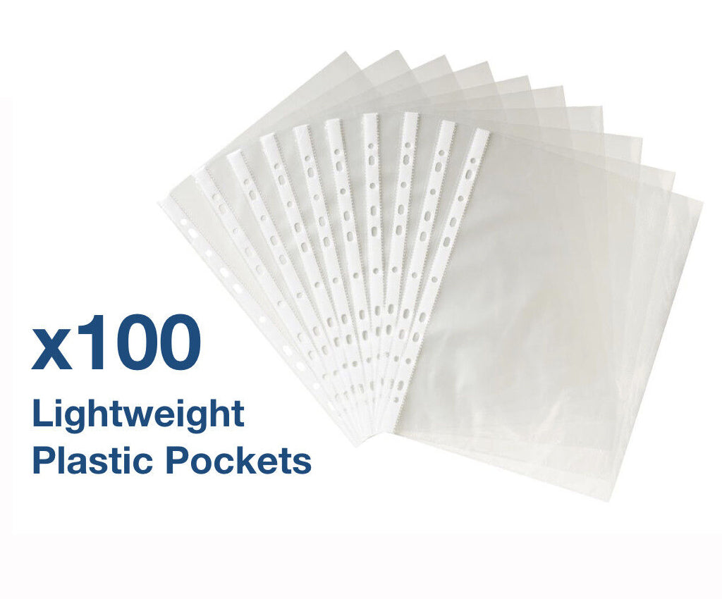 100-Pack A4 Clear Plastic Sheet Protectors - Heavy Duty Reinforced Folders for Documents, School, Office & Home Organization - Bulk Lot for Filing, Presentations & Archiving