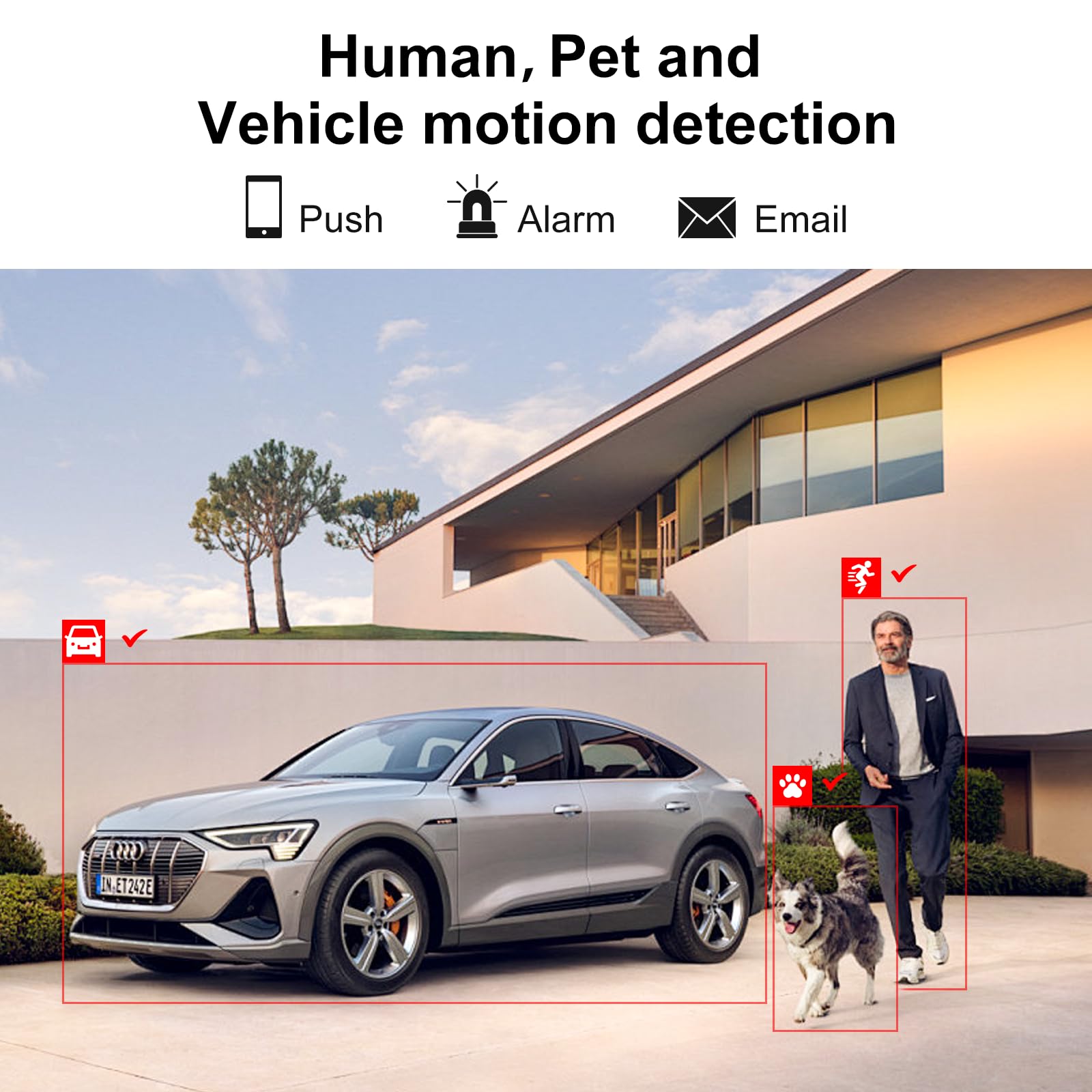 ANPVIZ 5MP POE Security Camera with Human & Motion Detection - Indoor/Outdoor IP66 Waterproof Turret Camera with Built-in Mic, 98ft Night Vision, 2.8mm Lens (NDAA Compliant) - Ideal for Home Security, Business Surveillance & Property Monitoring