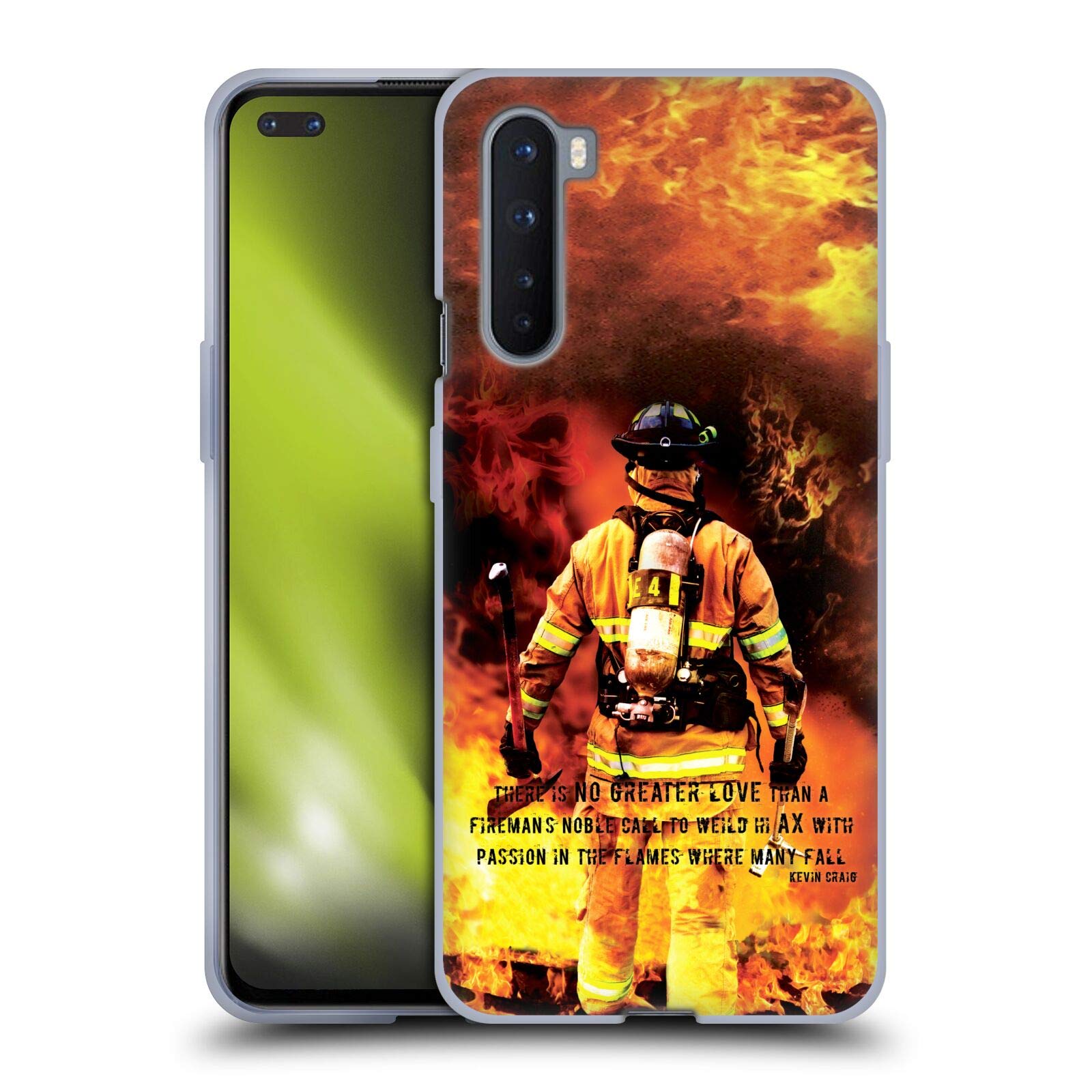 Head Case Designs Jason Bullard Fireman's Noble Call Firefighter Soft Gel Case for OnePlus Nord 5G - Durable Protection for Emergency Responders & First Responders