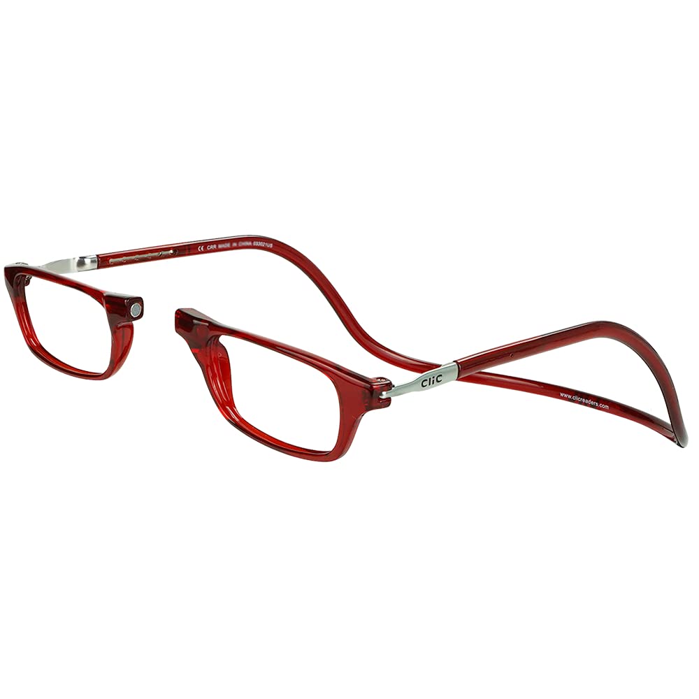 Clic Magnetic Reading Glasses for Men & Women - Lightweight Computer Glasses with Spring Hinge (Small-Medium Size) - Perfect for Office Work, Reading & Screen Time