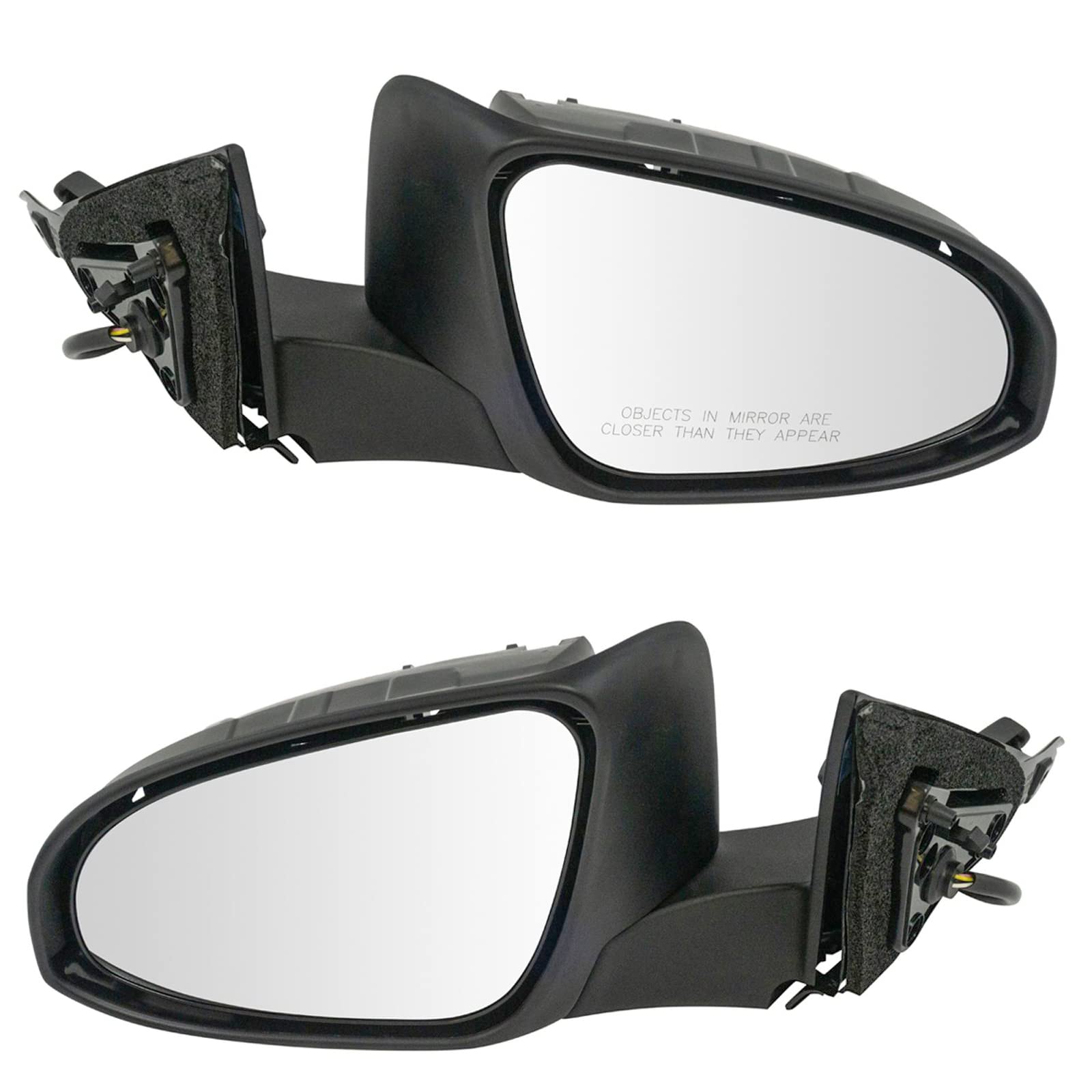 TRQ Driver & Passenger Side Mirror Set Compatible with 2016-2017 Toyota Camry - Replacement for TO1320363 & TO1321363 - No Blind Spot Indicator - Easy Installation for Enhanced Safety & Visibility