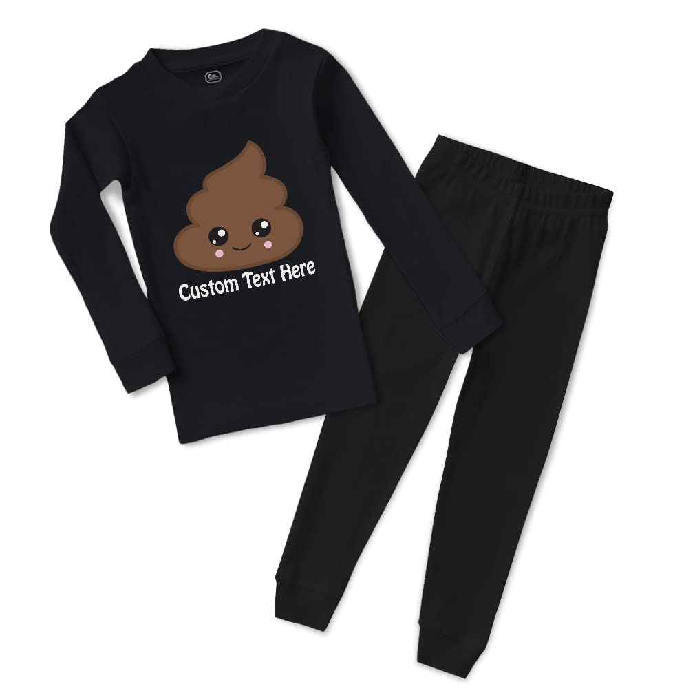 Custom Cotton Toddler Pajamas for Boys & Girls - Smile Poop Print Baby Sleepwear Set | Snug Fit & Comfortable for Nighttime & Nap Time