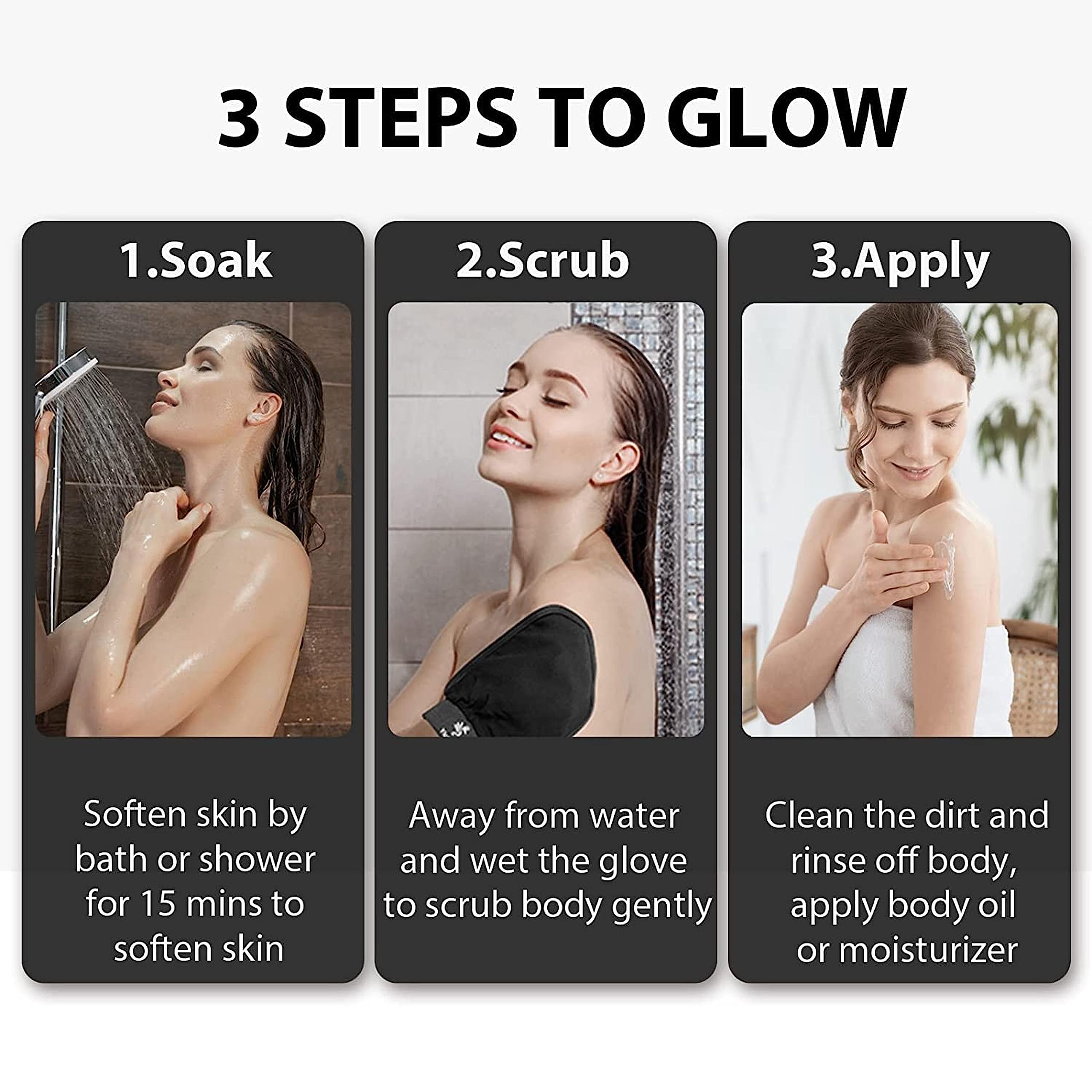Veentus Exfoliating Glove - Korean Style Body Scrubber Mitt for Dead Skin Removal in Shower & Bath | Exfoliating Washcloth for Face & Body Care - Perfect for Women & Men's Skincare Routine (1 Piece)