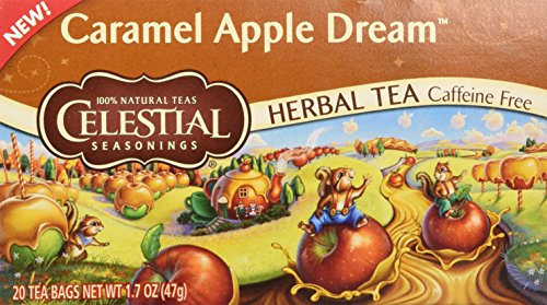 Celestial Seasonings Caramel Apple Dream Herbal Tea - 20 Tea Bags | Caffeine-Free Relaxation Tea for Evening & Stress Relief