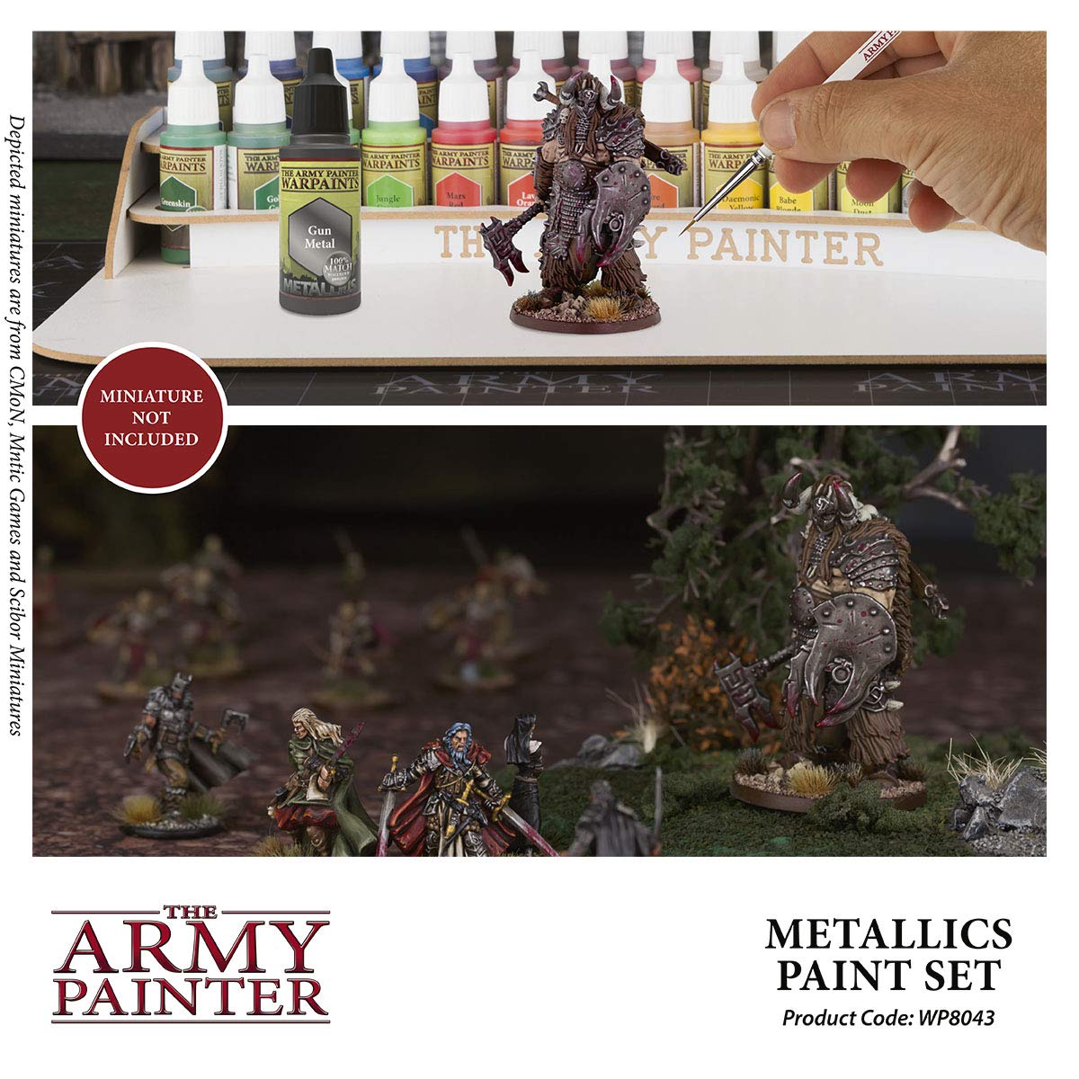 The Army Painter Metallic Paint Set - 8 Vibrant Metallic Acrylic Paints (18ml Dropper Bottles) for Miniature Painting, Warhammer, D&D Models & Tabletop Gaming - Includes Shining Gold Paint for Fantasy & Sci-Fi Miniatures