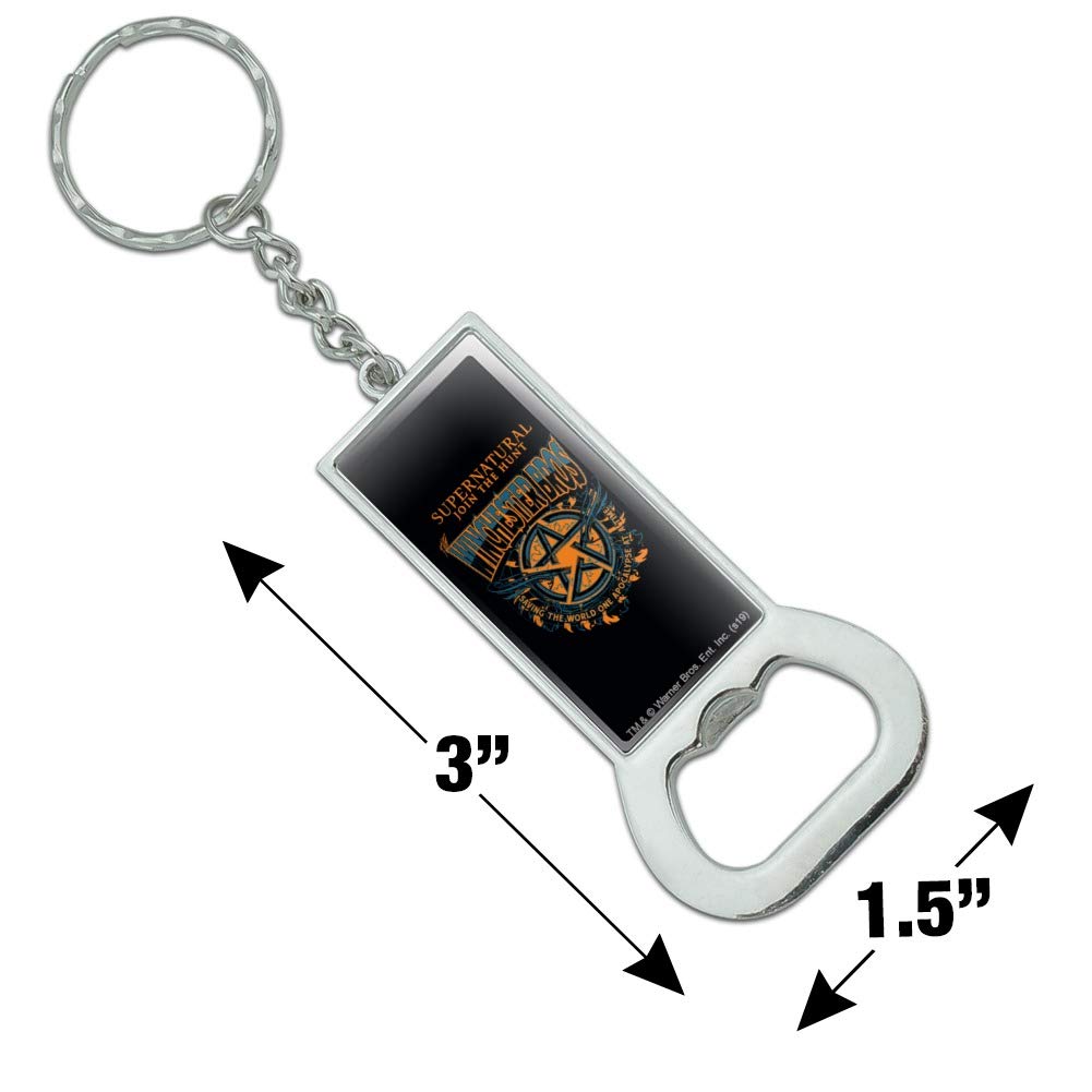 Supernatural The Bros Keychain - Chrome Plated Metal Bottle Opener with Keyring - Perfect for Fans, Collectors & Everyday Use at Home, Parties & Travel