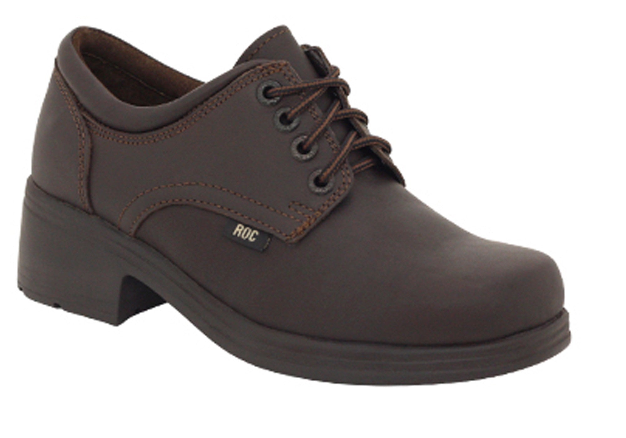 ROC Dakota Brown Leather School Shoes for Older Girls & Women - Comfortable & Durable for Class, Work & Everyday Wear
