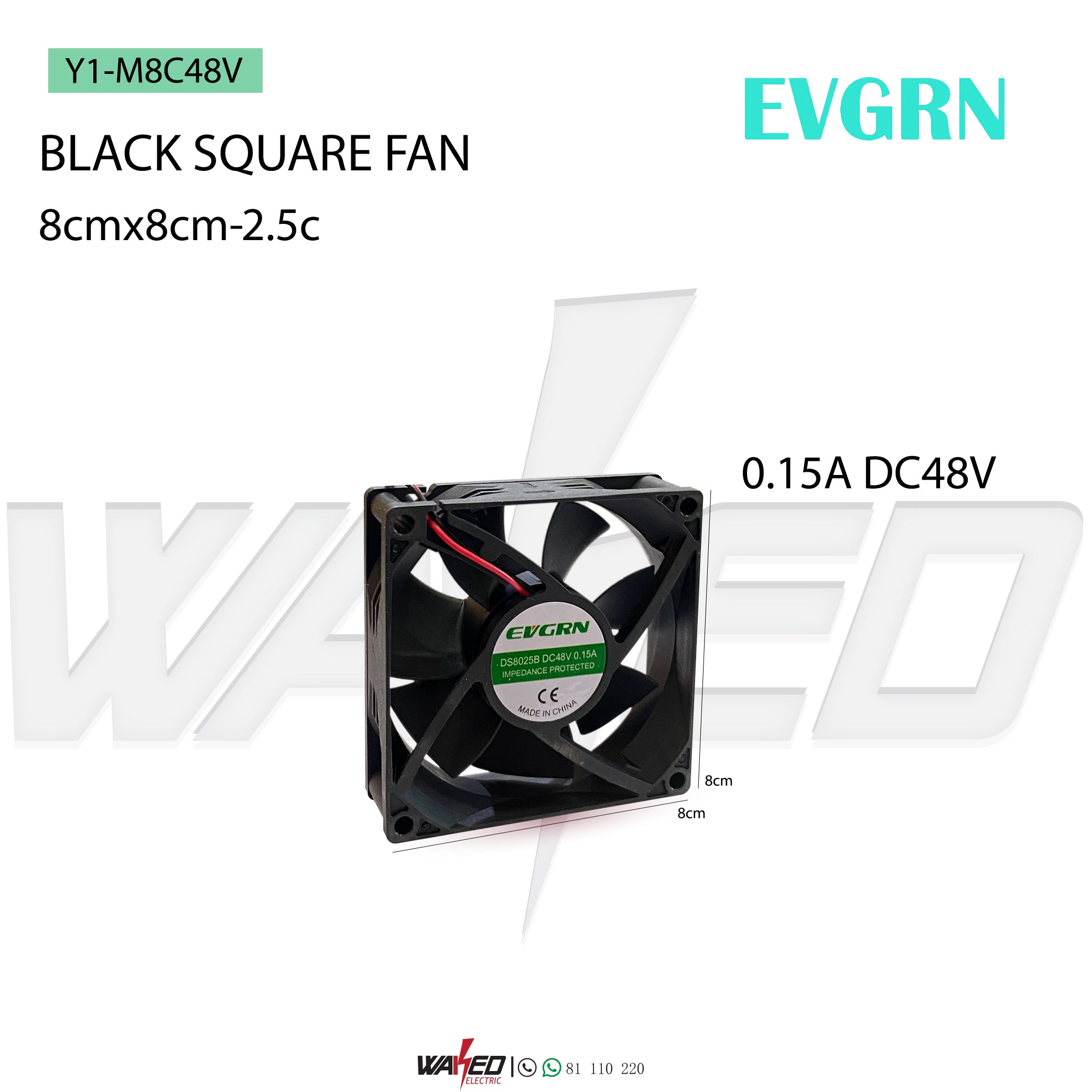 8CM Black Square Fan - Portable Mini Desk Fan for Home, Office, and Travel - Quiet Cooling Fan with USB Power for Personal Space