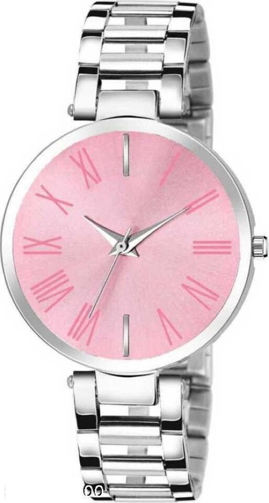 LAKSH Women's Stainless Steel Casual Watch (SR-460 AT-460) - Silver Fashion Watch for Everyday Wear, Office & Outdoor Activities