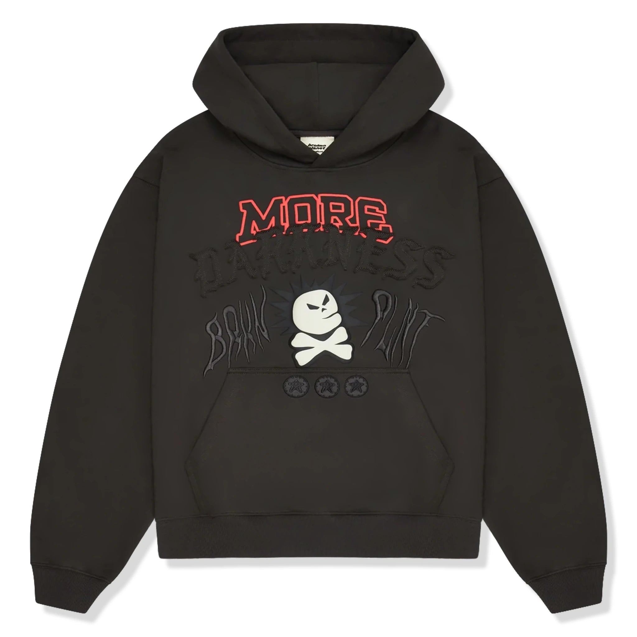 Broken Planet More Darkness Soot Black Hoodie - Trendy Streetwear Pullover for Men & Women | Perfect for Urban Fashion, Casual Outfits, and Cold Weather Layering
