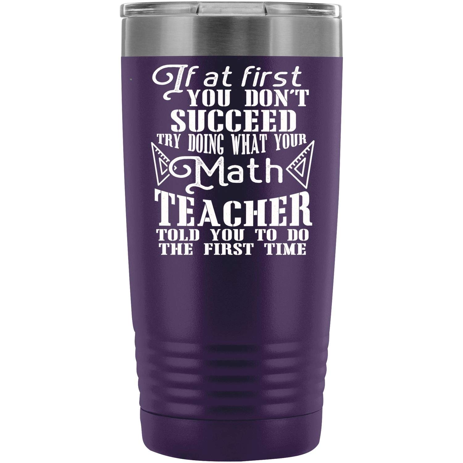 Math Teacher Tumbler 20oz - Vacuum Insulated Coffee Mug with Straw & Lids - Great for School, Office & Travel
