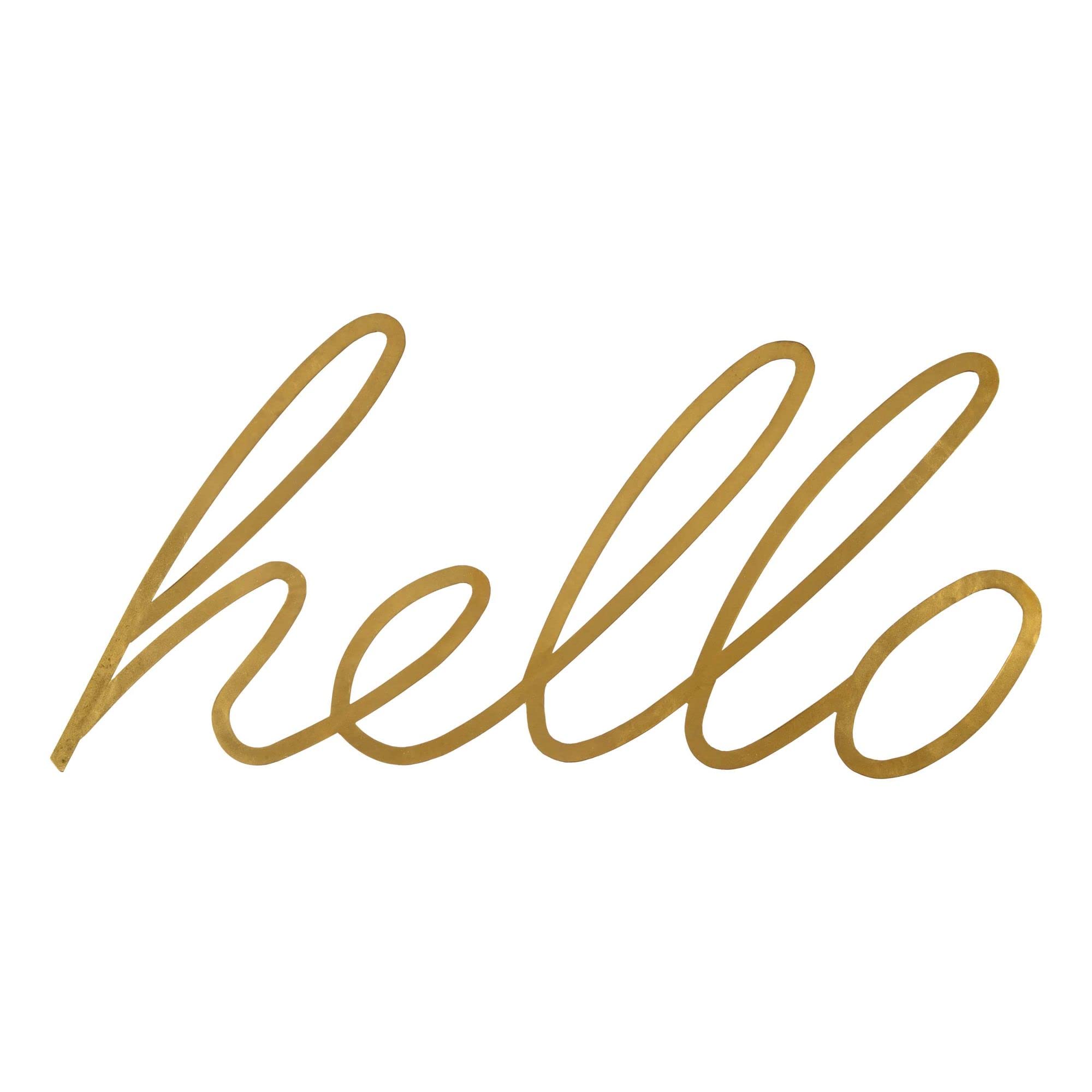 Antique Gold Leaf Hello Wall Decor - 24