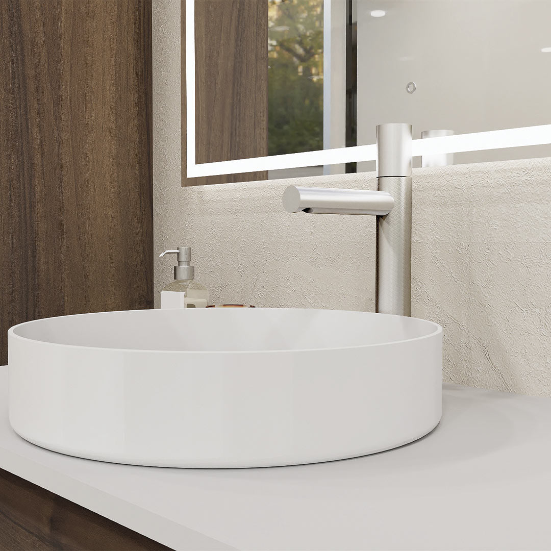 DAX Capri Single Handle Vessel Bathroom Faucet - Chrome Finish (DAX 4323B CR) | Modern Bathroom Sink Faucet for Vanity & Powder Room | Easy Installation & Durable Design