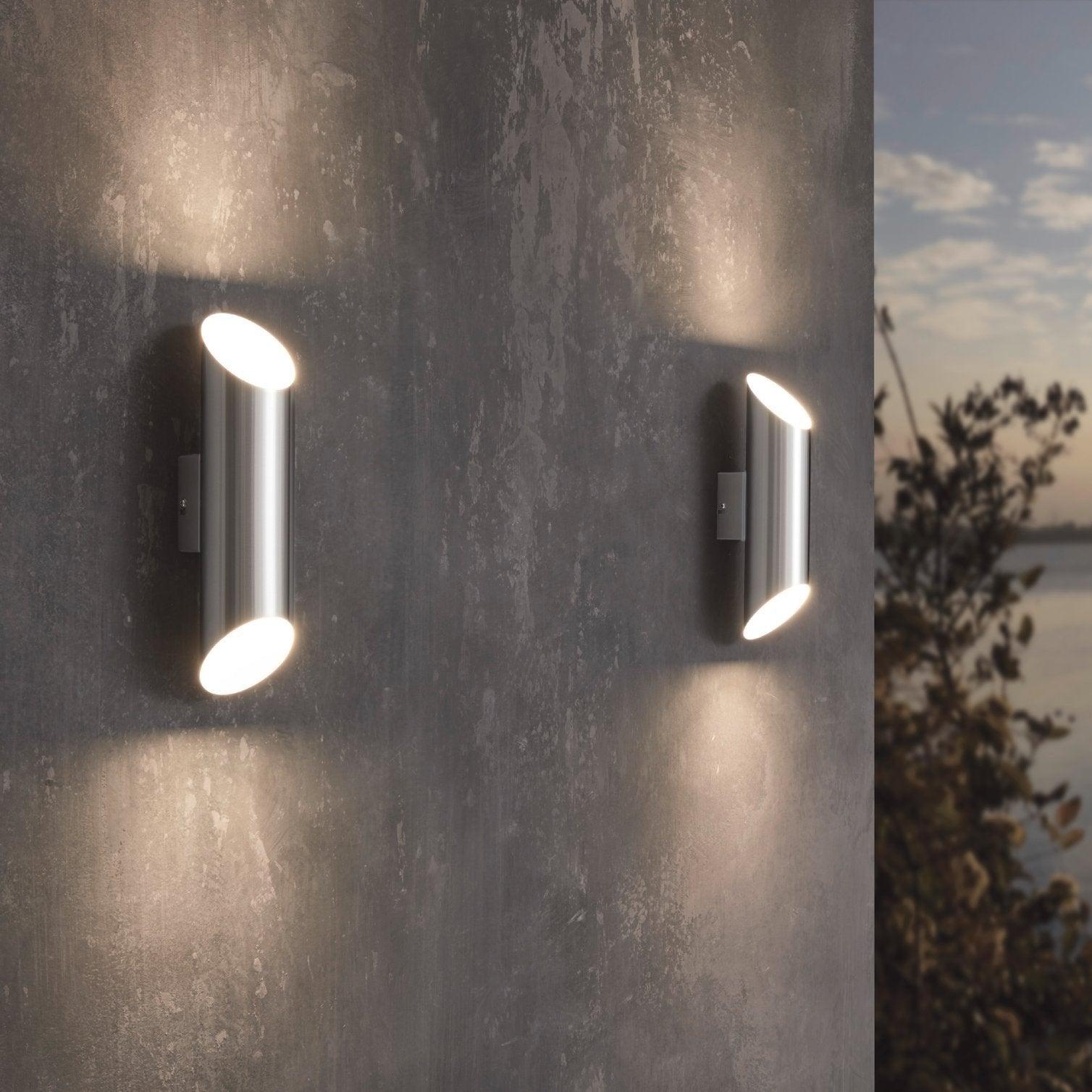 Eglo Agolada Stainless Steel Up & Down LED Outdoor Wall Light - Waterproof Exterior Lighting for Patio, Garden, Porch & Garage