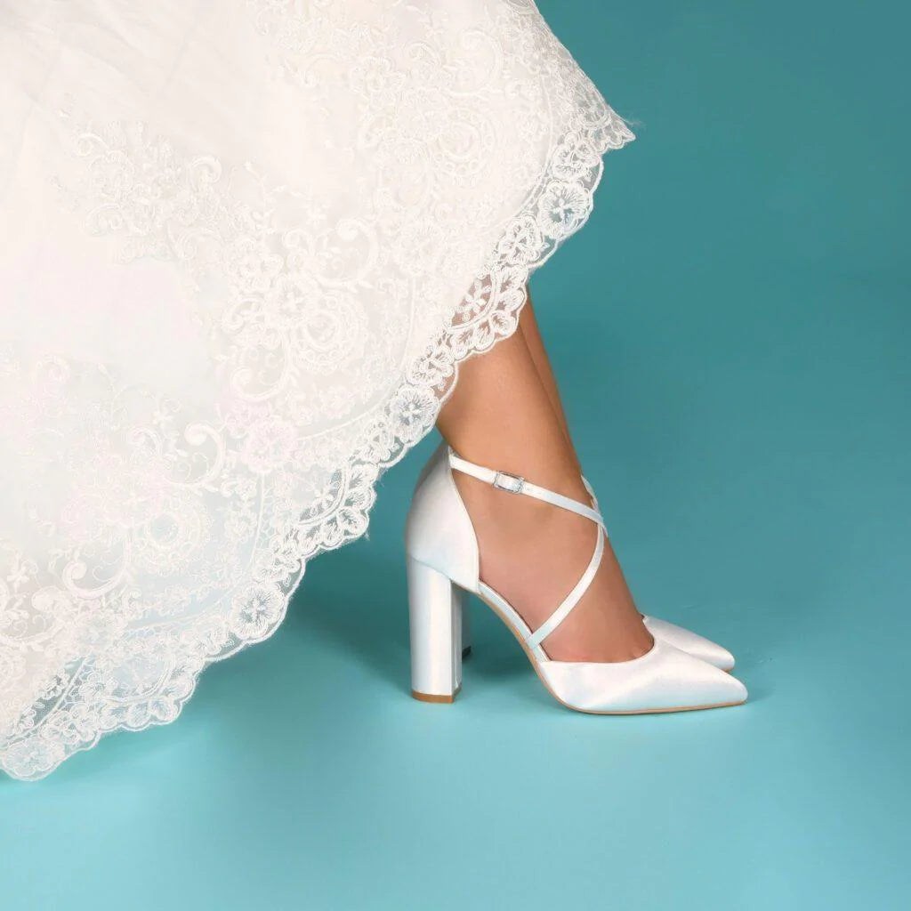 KIERA Satin Wedding Shoes with Comfortable Block Heel - Perfect Bridal Collection for Brides, Bridesmaids & Formal Occasions