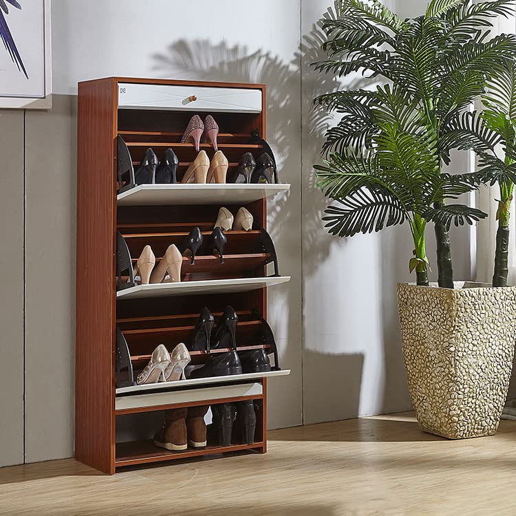 Modern Wooden Shoe Rack Cabinet with 3 Flip Drawers - Freestanding Shoe Storage Organizer for Entryway, Hallway & Closet - Space-Saving Shoe Shelf for Home, Office & Apartment Organization