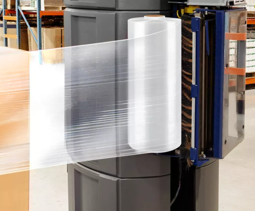 90 Gauge Machine Stretch Wrap Film - 5000' Roll (20 Rolls/Case) - Heavy Duty Pallet Wrapping for Shipping & Warehouse Use