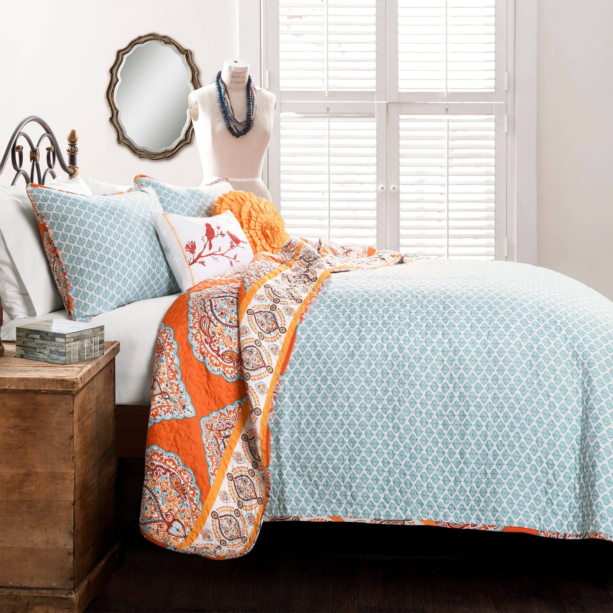 Harley 5-Piece Quilt Set Queen Size - Soft Bedding Comforter Set with Pillow Shams - Perfect for Cozy Bedrooms & Guest Rooms