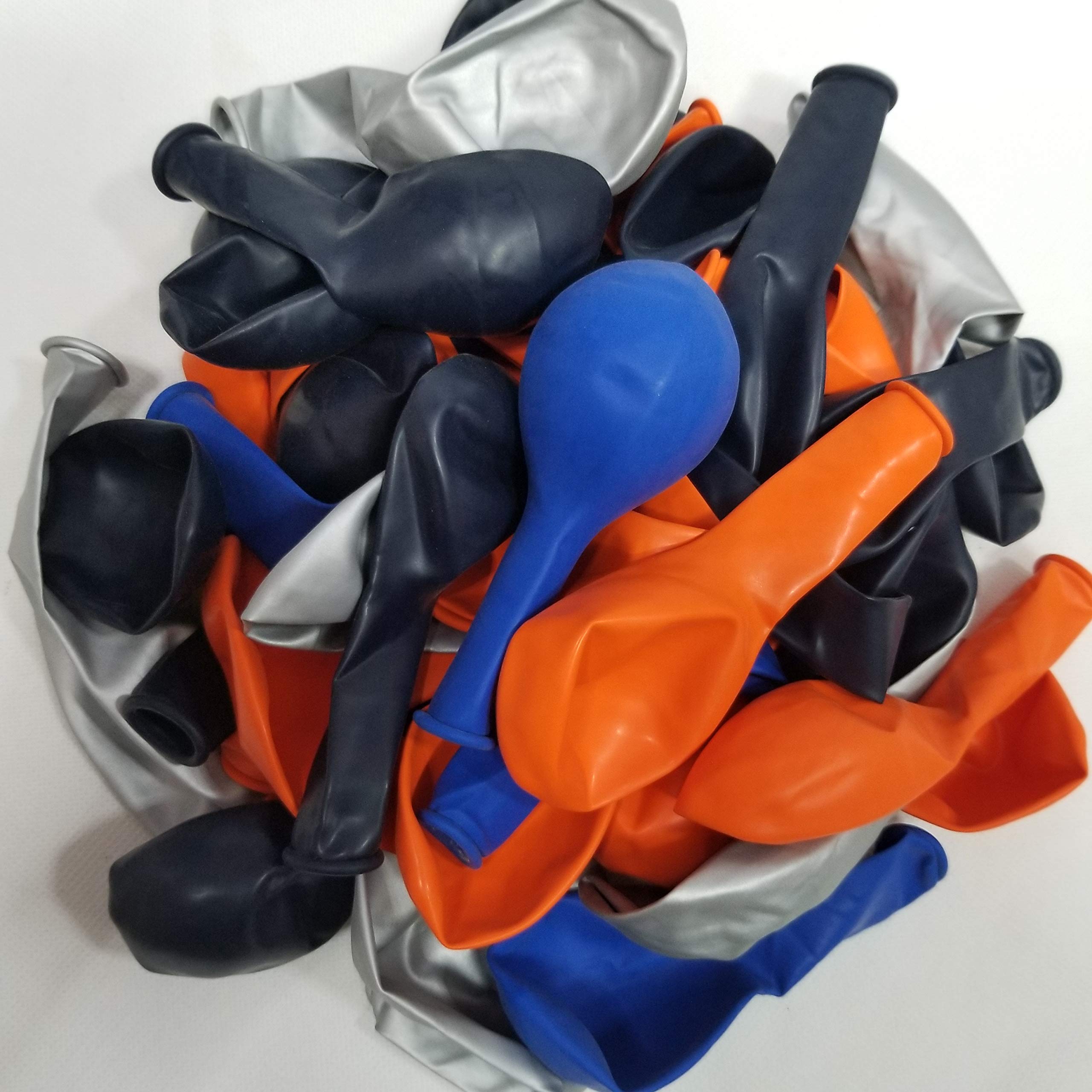 70 Pack Space Themed Latex Balloons - Royal Navy Blue, Orange & Blue with 12 Inch Metallic Silver Balloons for Outer Space Party Decorations, Baby Shower, Birthday Celebrations - Perfect for Galaxy Themed Events, Astronaut Parties & Cosmic Decor