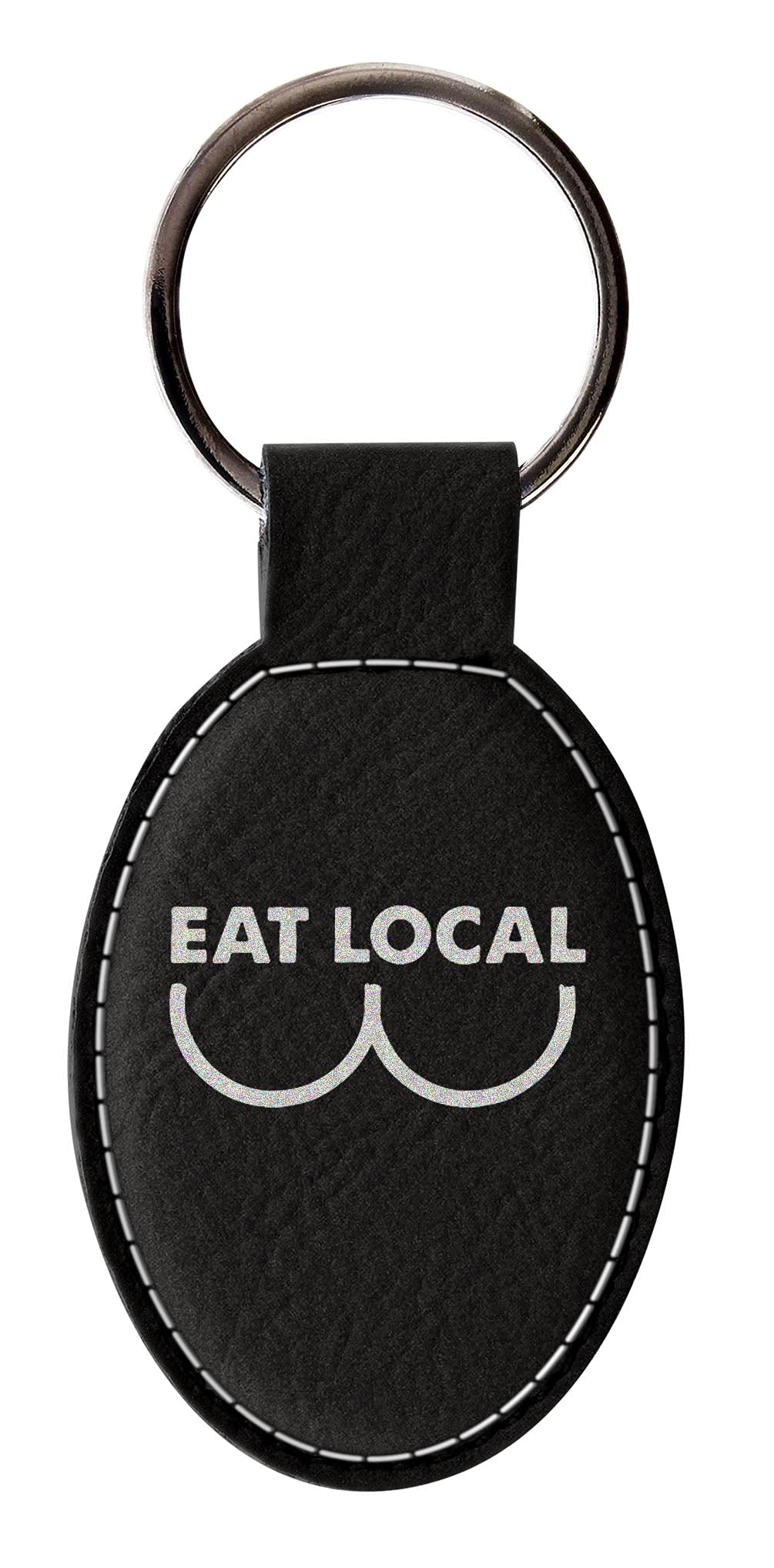 ThisWear Mom Maternity Gifts - Eat Local Lactation Specialist Keychain - Premium Leatherette Oval Key Tag in Black - Perfect for Breastfeeding Support & Nurse Appreciation Gifts