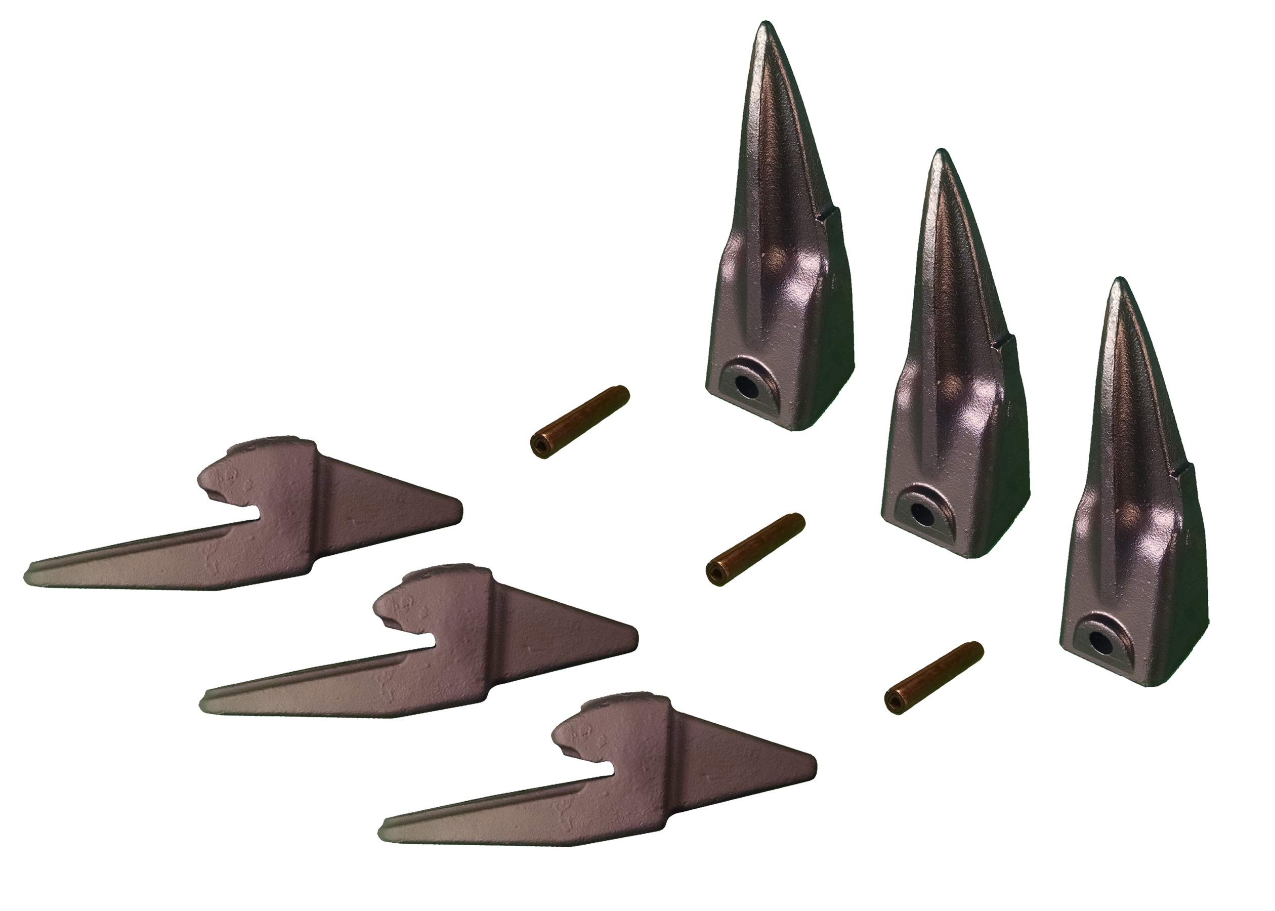 Mini Excavator Bucket Combo with Weld-on Shanks, Teeth & Pins - 835x156 X156TL (3-Piece Set) for Digging, Trenching & Construction Work