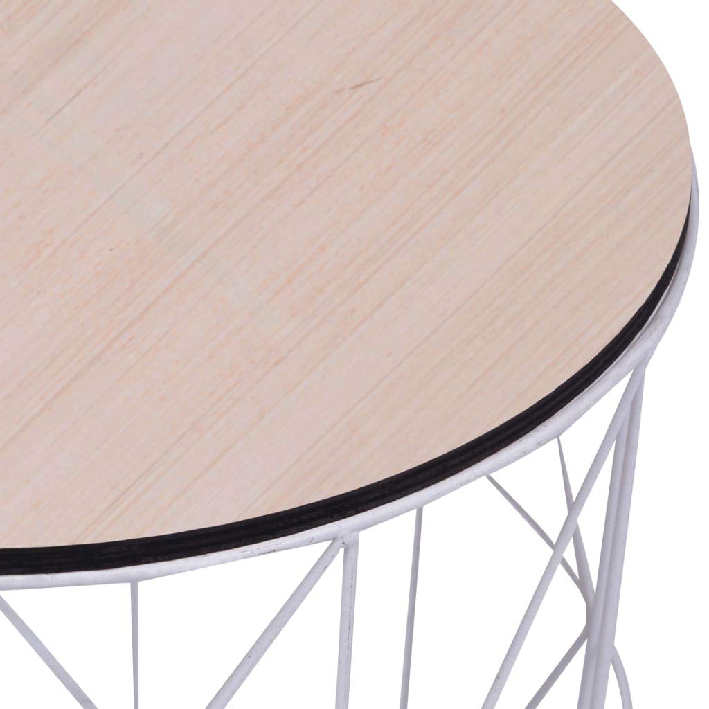 SKM White Coffee Table 18.5 Inch Round - Modern Living Room Furniture for Small Spaces & Apartments
