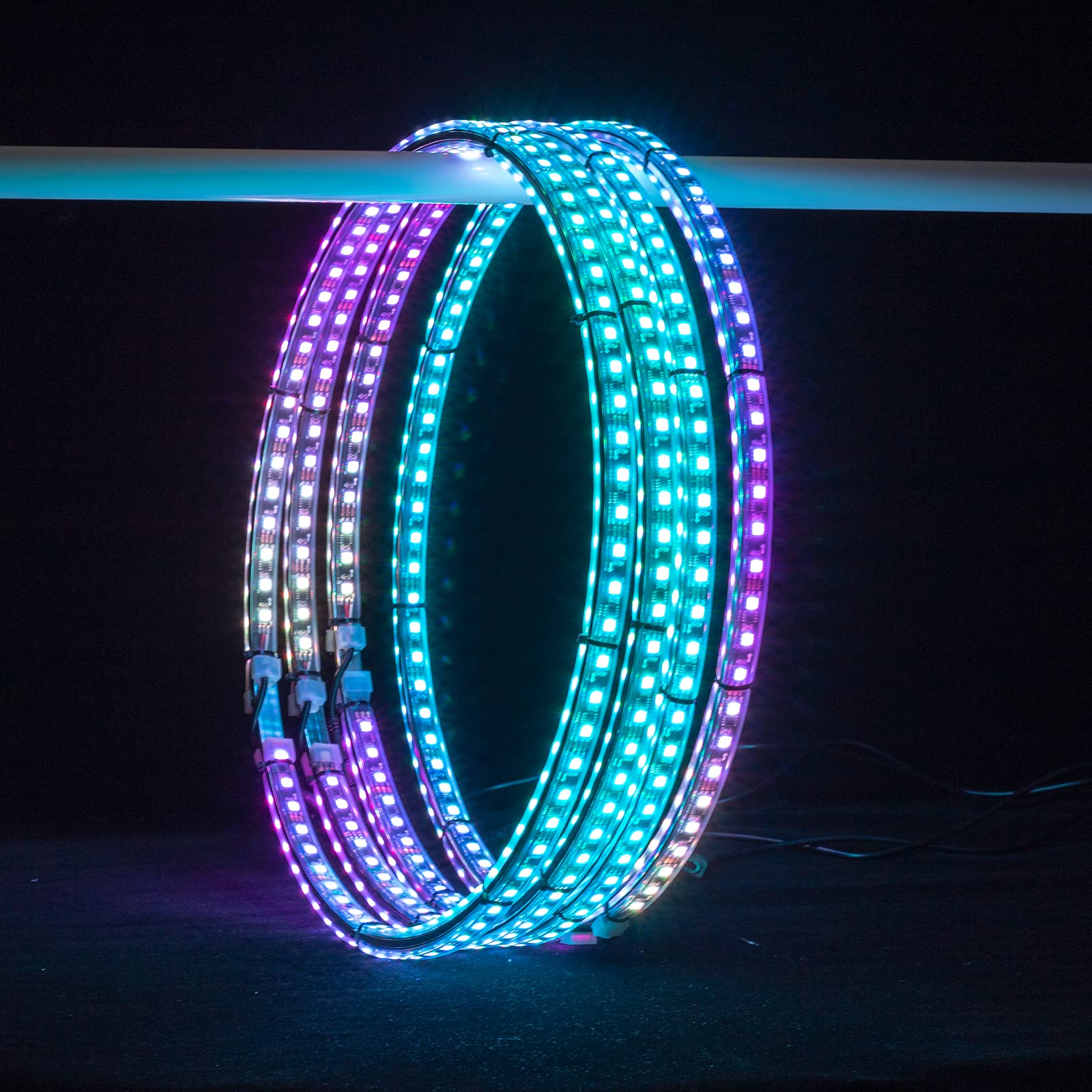 4pcs 17.5 Inch LED Wheel Rim Lights for Trucks, Cars, ATVs & UTVs - Color Changing, Remote & App Controlled with Turn Signal & Brake Function - Perfect for Off-Roading, Night Driving & Vehicle Customization
