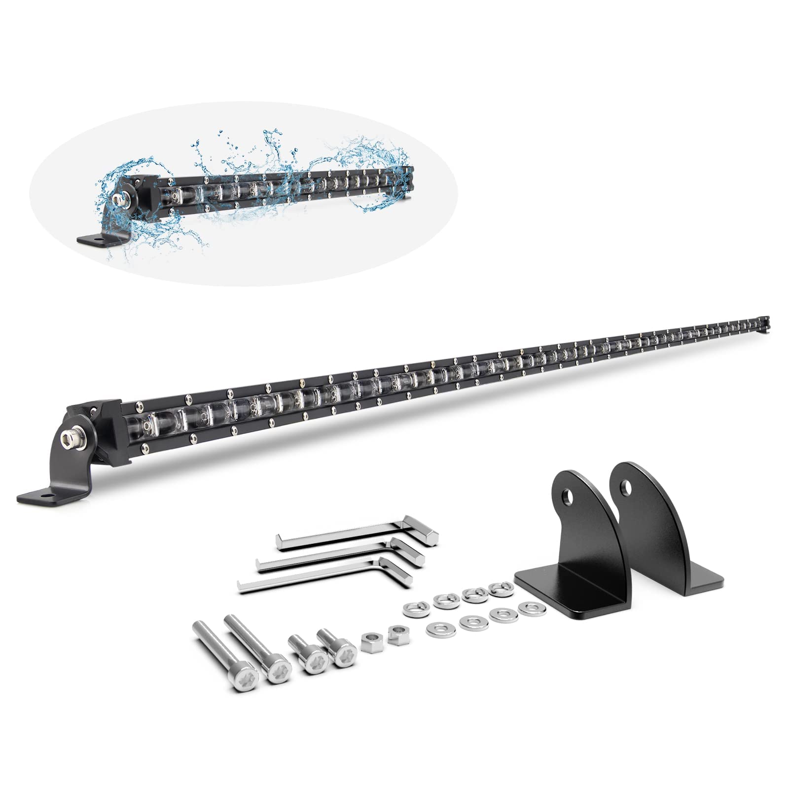 COLIGHT 44 Inch Single Row LED Light Bar - 30000LM 6D Off Road Driving Light for Trucks, SUV, ATV, Boat | Waterproof Bumper & Roof Mounting | Perfect for Night Off-Roading, Camping & Emergency Lighting