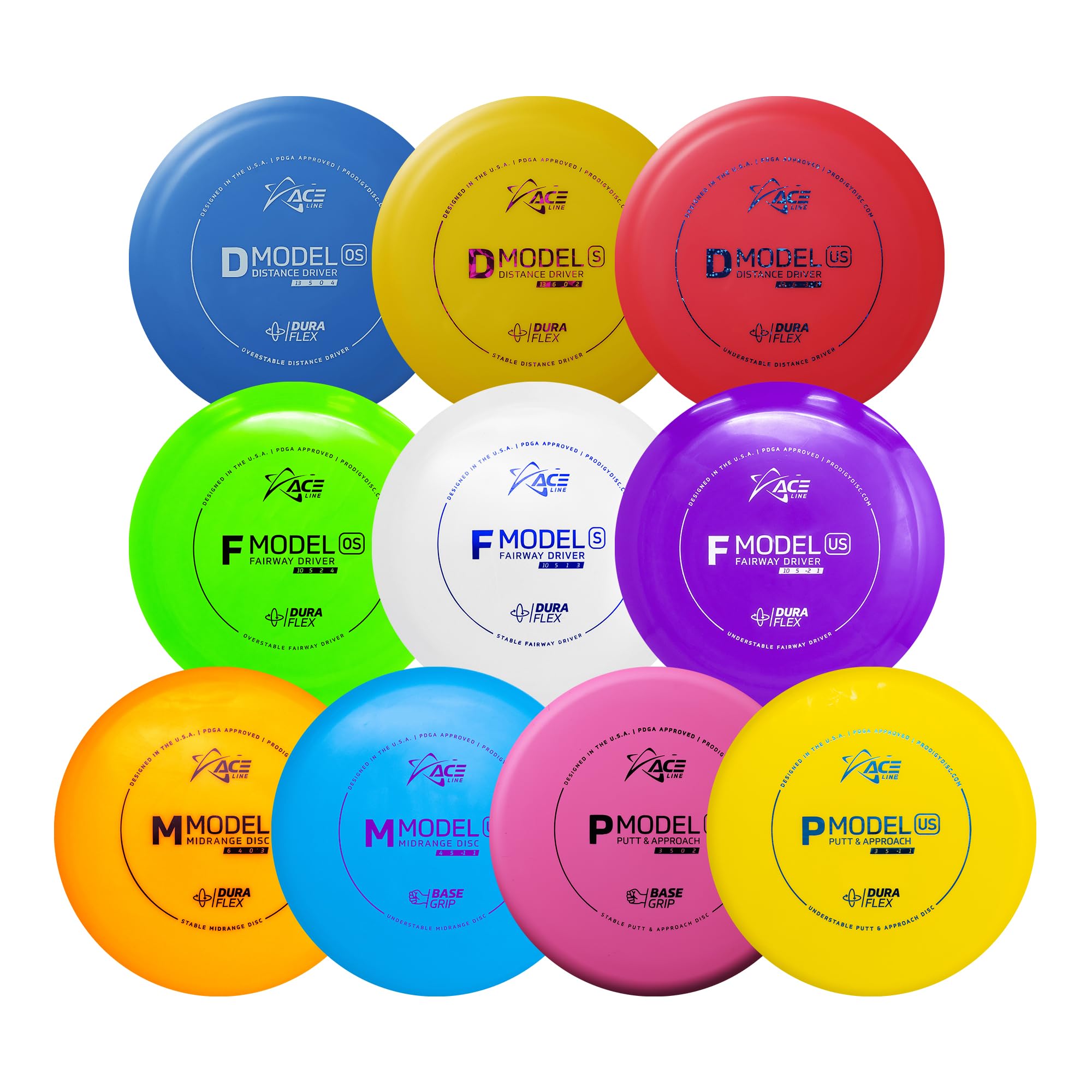 Prodigy Disc 10-Pack Disc Golf Starter Set - Premium Disc Golf Discs with 2 Putters, 2 Midranges, 3 Fairway Drivers & 3 Distance Drivers | Complete Beginner Frisbee Golf Kit for Men & Women | Perfect for Backyard, Park & Tournament Play (Colors May Vary)
