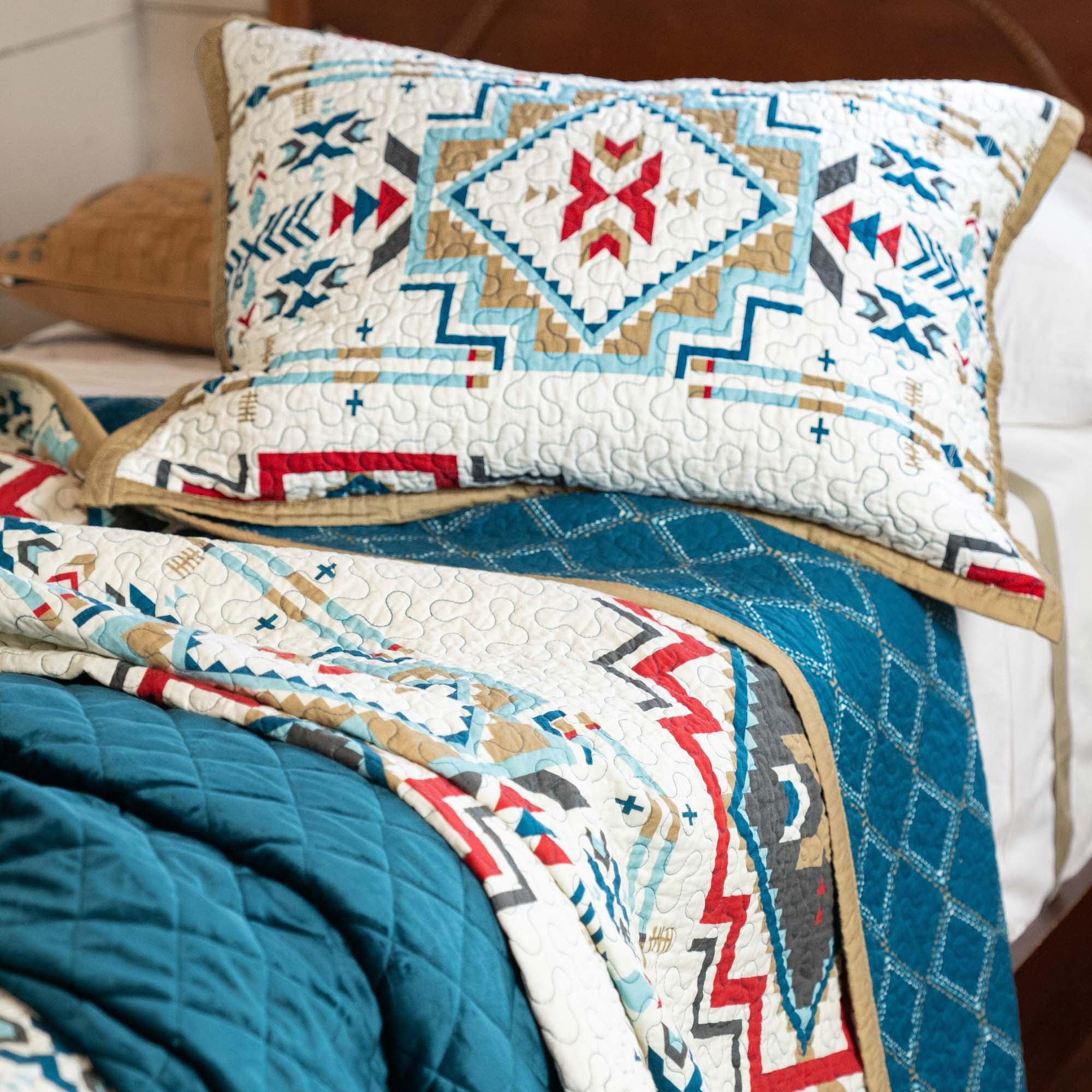 Desert Oasis Quilt - Lightweight Bedspread for All Seasons | Boho Chic Home Decor | Perfect for Bedroom, Guest Room & Cozy Reading Nook