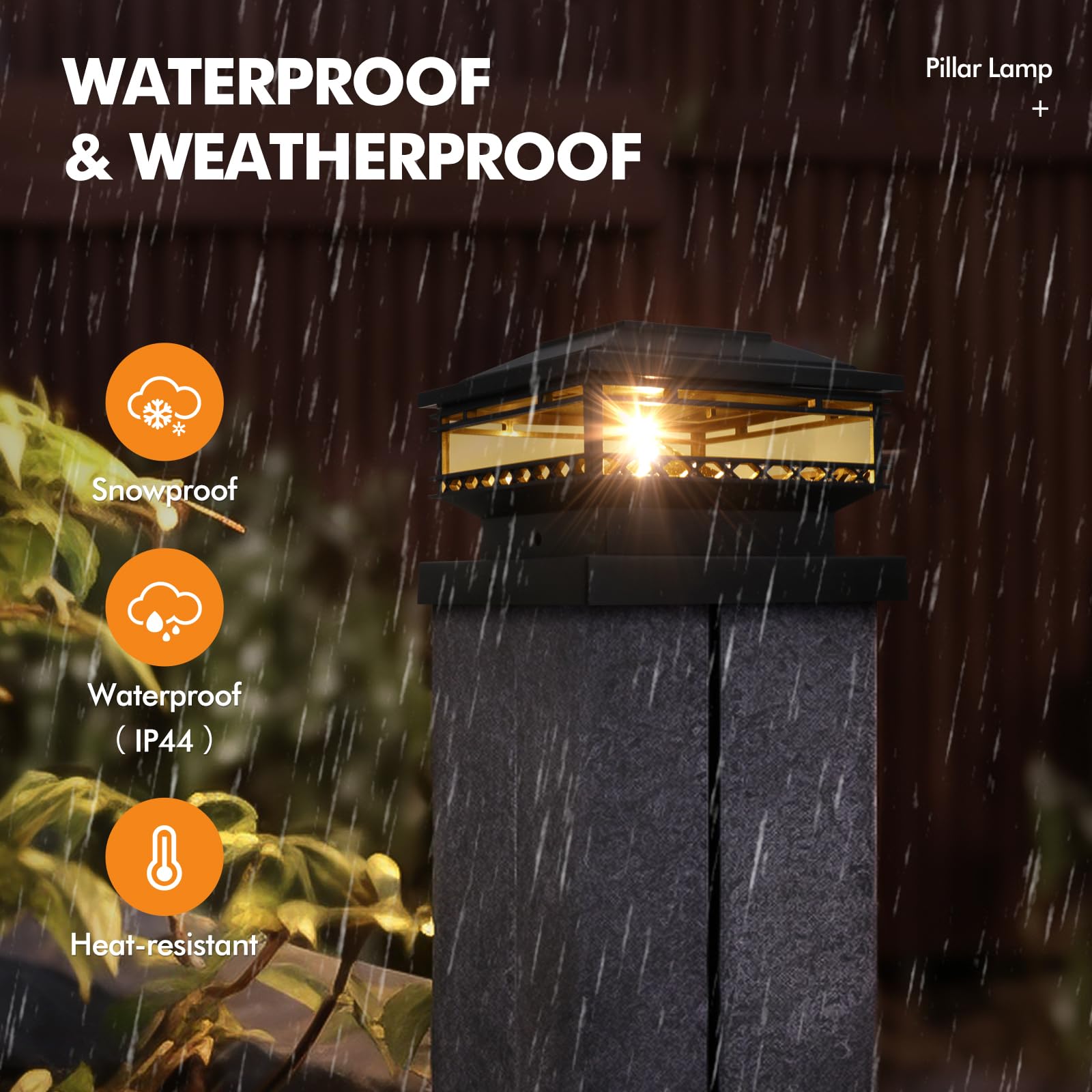 TWINSLUXES Solar Post Cap Lights - 4 Pack, 25LM Outdoor Fence Post Lights with 2 Light Modes, Waterproof Solar Deck Lights for 3.5x3.5/4x4/5x5in Wooden or Vinyl Posts - Perfect for Garden, Deck, Patio, Pathway, and Landscape Lighting