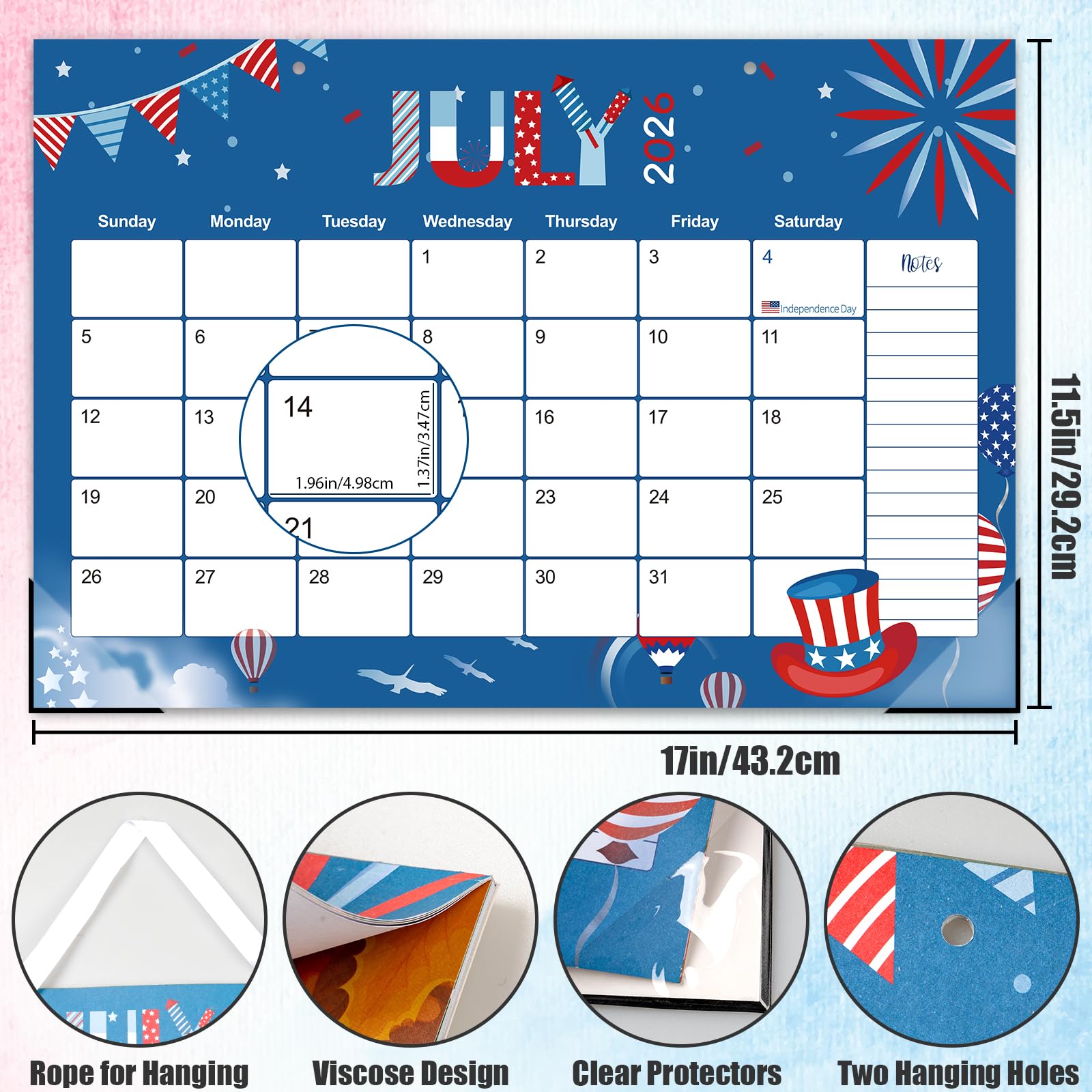 Guasslee 2025-2026 19-Month Academic Desk Calendar | Large 17x11.5 Inch Monthly Planner with Corner Protectors | Home Office Organization with Ample Writing Space | Perfect for Teachers, Students & Professionals (June 2025 - December 2026)