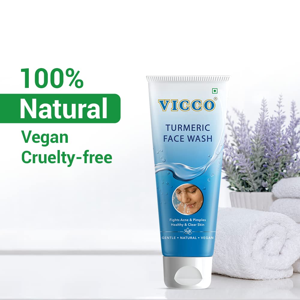 Vicco Turmeric Face Wash [70gm Each | Pack of 3] - Acne Treatment, Deep Cleansing for Glowing Skin, Removes Blackheads & Tan, Fights Pimples & Skin Infections | Perfect for Daily Skincare, Oily & Acne-Prone Skin Care Routine
