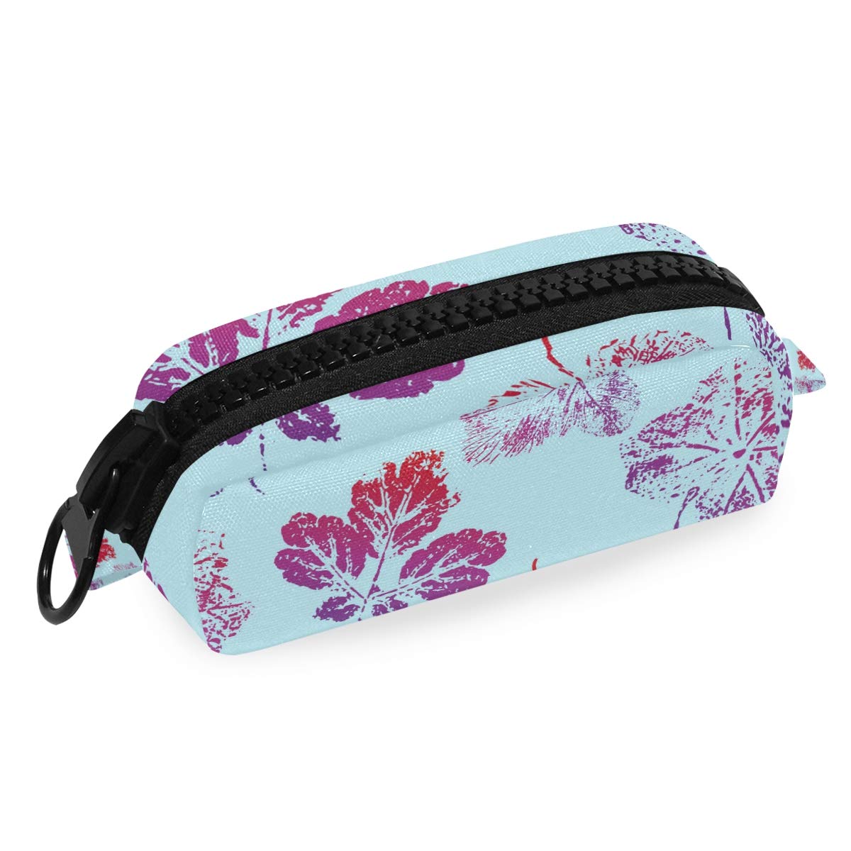 FengJu Large Capacity Pencil Case with Zipper - Multi-Use Pen Holder, Cosmetic Bag & Makeup Pouch for School, Office, Travel | Abstract Leaf Design for Teens & Adults