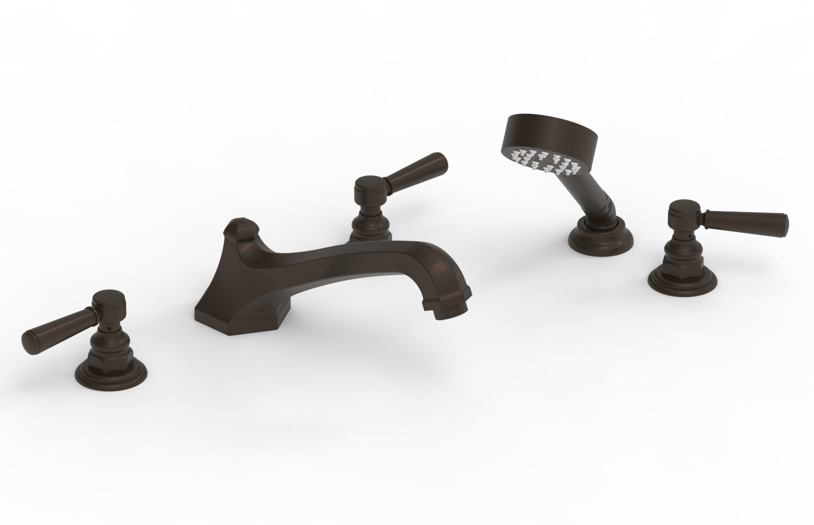 HEX TRADITIONAL Deck Mounted Bathtub Set with Hand Shower - 500 49 - Perfect for Modern Bathroom Renovations and Spa-Like Relaxation at Home