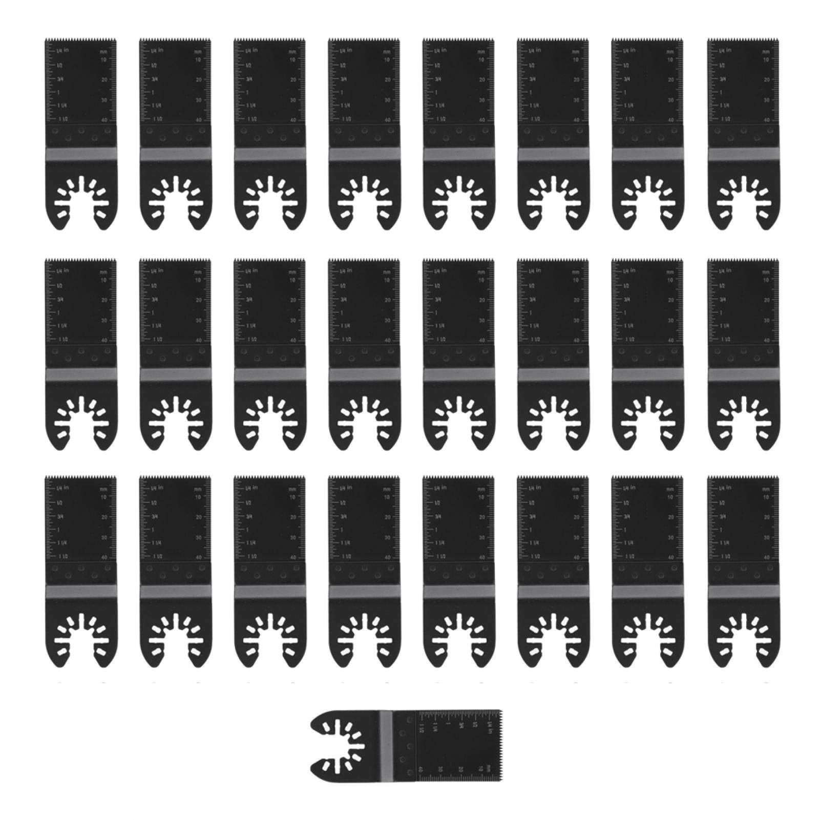25pcs Universal Oscillating Saw Blades Set - HCS Multi-Tool Cutting Blades for Wood, Metal & Plastic - Quick Release Precision Saw Blades for DIY, Carpentry & Home Renovation Projects