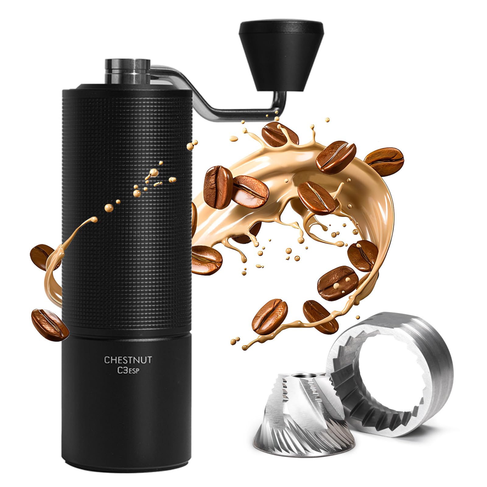 TIMEMORE Chestnut C3 ESP Manual Coffee Grinder - Stainless Steel Conical Burr, Adjustable Settings for Espresso & Pour Over - Perfect for Home, Office & Travel Coffee Brewing