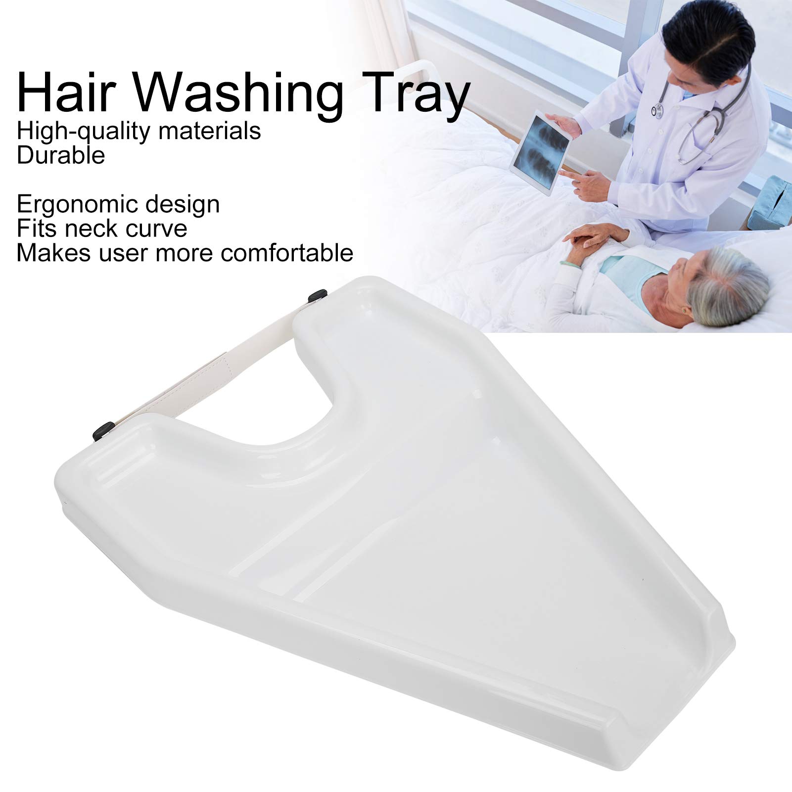 Portable Hair Washing Tray for Salon & Home Use - Ergonomic Shampoo Basin for Elderly, Kids & Bedridden Patients (White) | Perfect for Home Care, Nursing Homes & Hair Salons