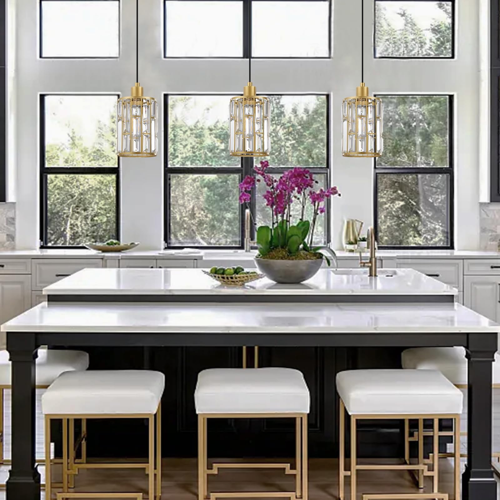 Modern Crystal Pendant Ceiling Light Fixture - 5.3