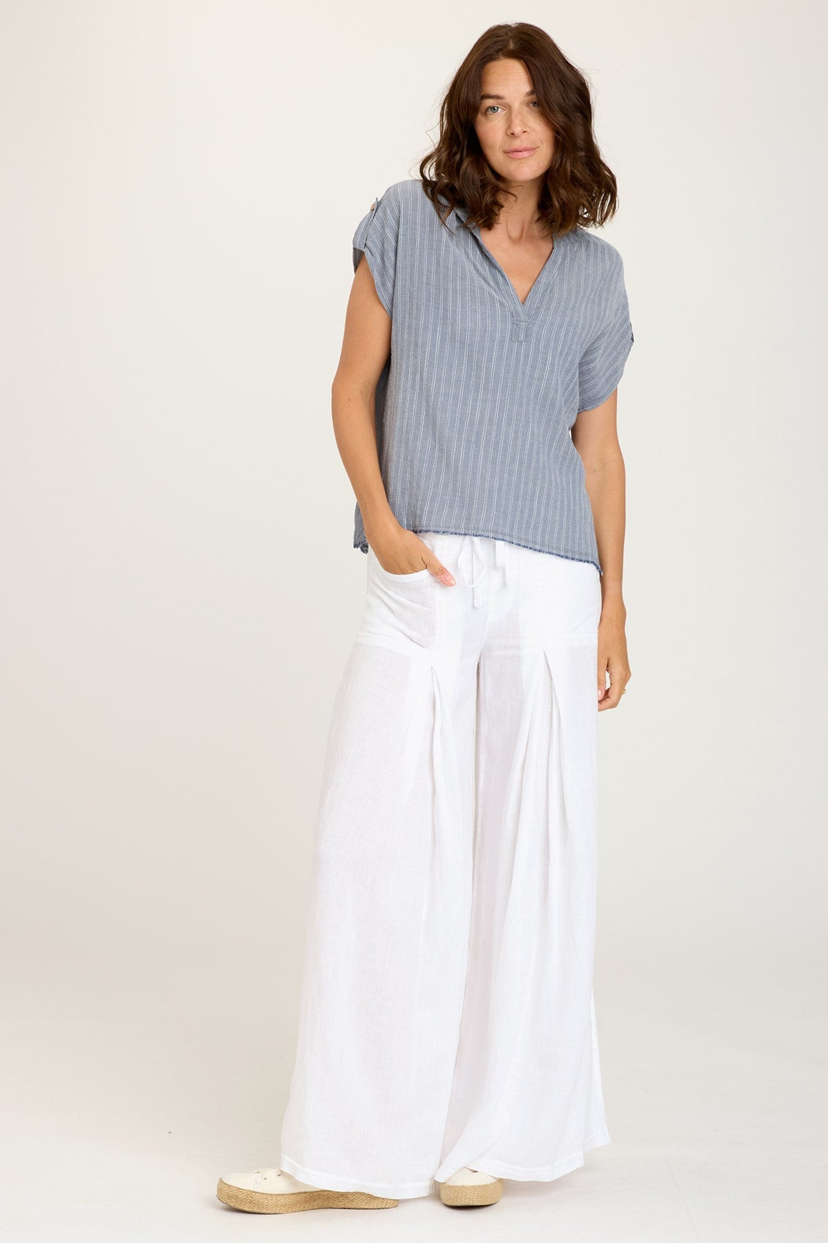 Ermine Top Indigo - Stylish Women's Casual Blouse for Everyday Wear | Perfect for Office, Dating & Outings