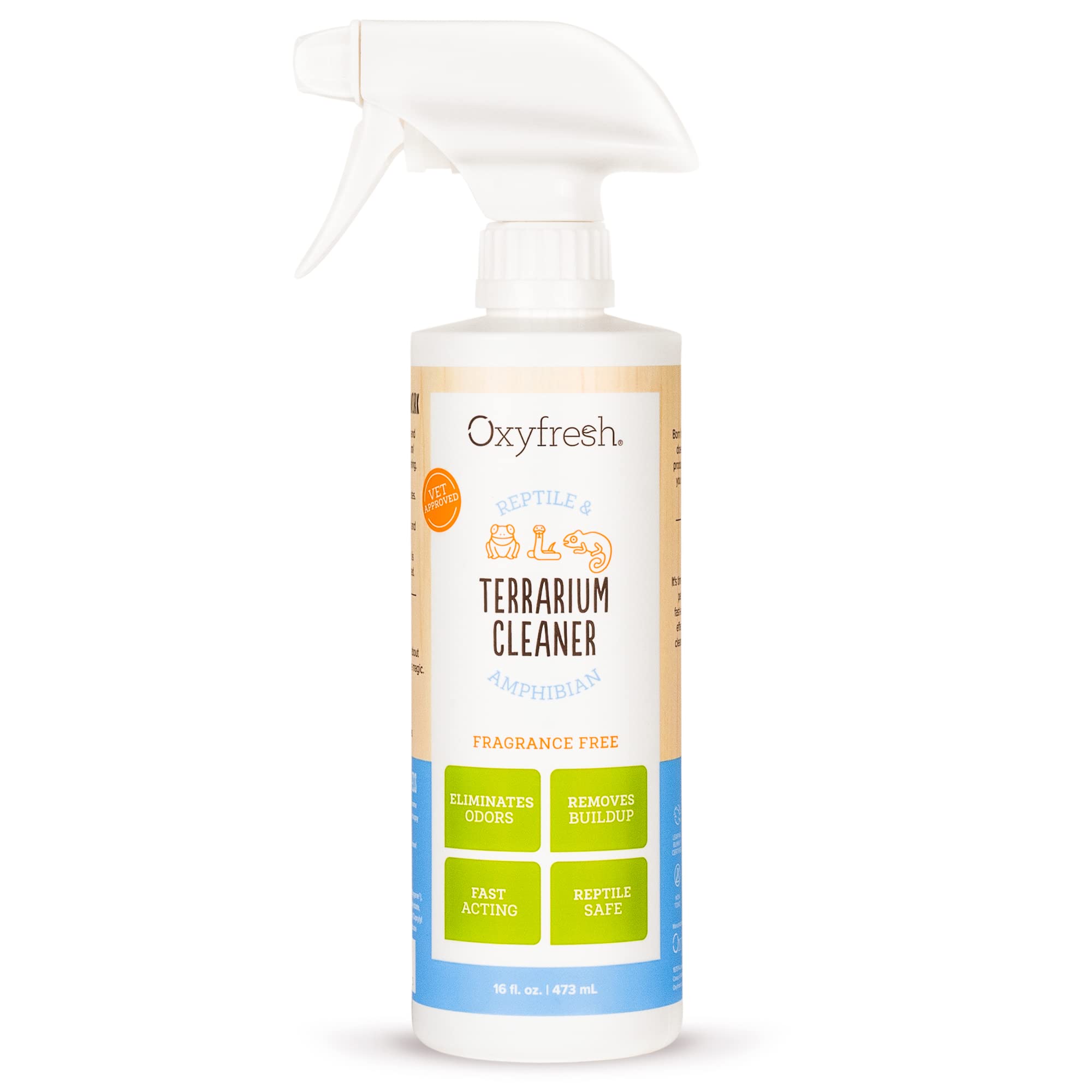 Oxyfresh Premium Terrarium Cleaner for Reptiles & Amphibians | Safe, Fast-Acting Odor & Waste Remover | Streak-Free Glass Cleaner | Non-Toxic, Bleach-Free Formula | Ideal for Terrarium, Vivarium & Pet Habitat Maintenance
