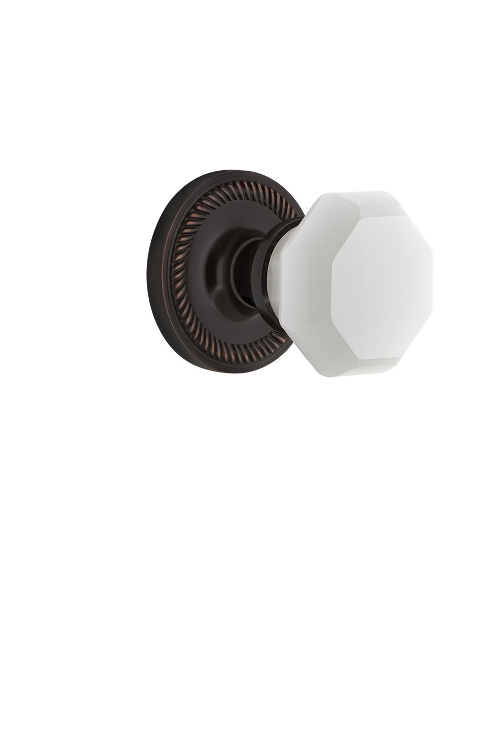Nostalgic Warehouse 749165 Rope Rosette Waldorf White Milk Glass Knob - 2.75