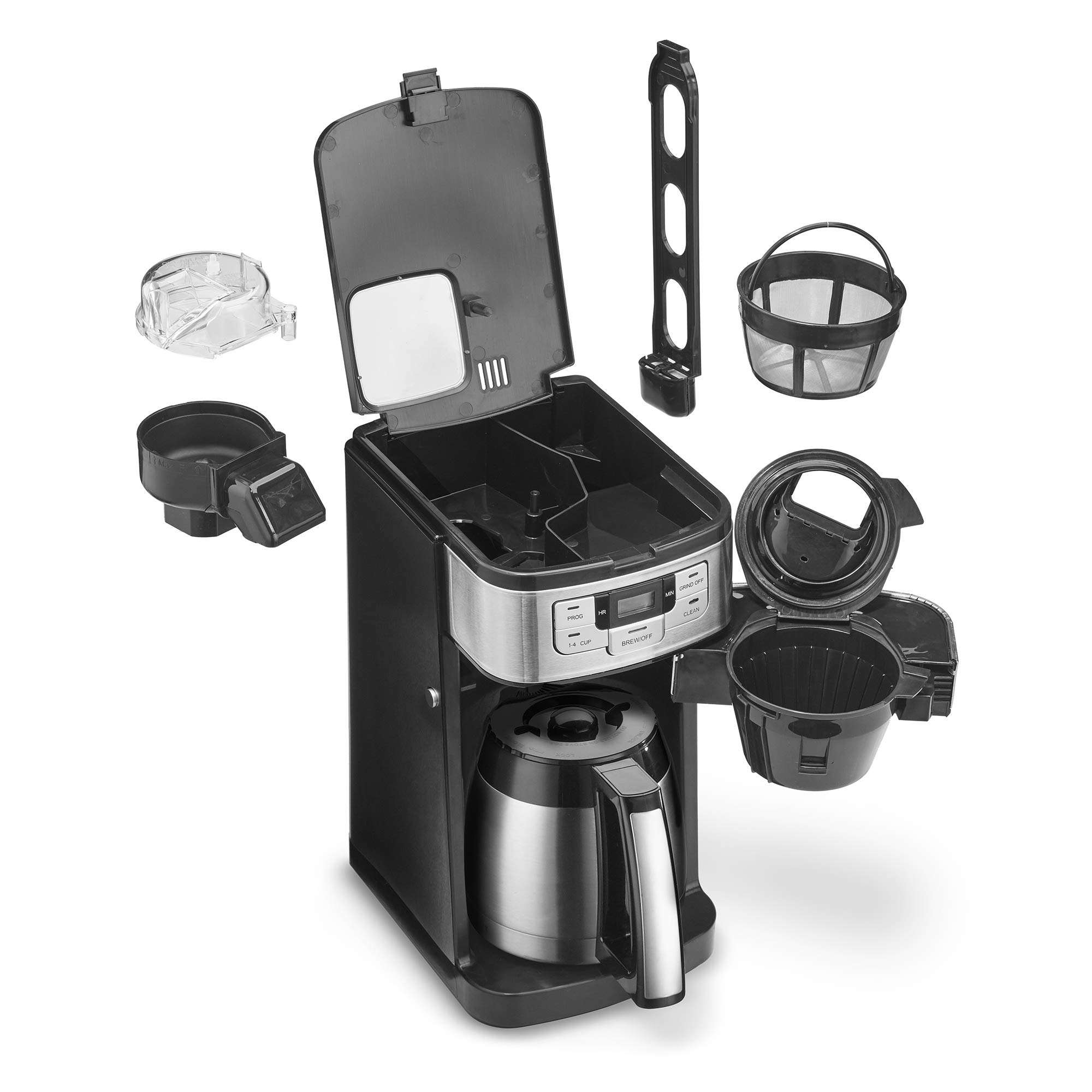 Cuisinart DGB-450C Automatic Grind & Brew 10-Cup Thermal Coffee Maker - Fresh Ground Coffee Machine with Programmable Timer for Home, Office & Kitchen Use