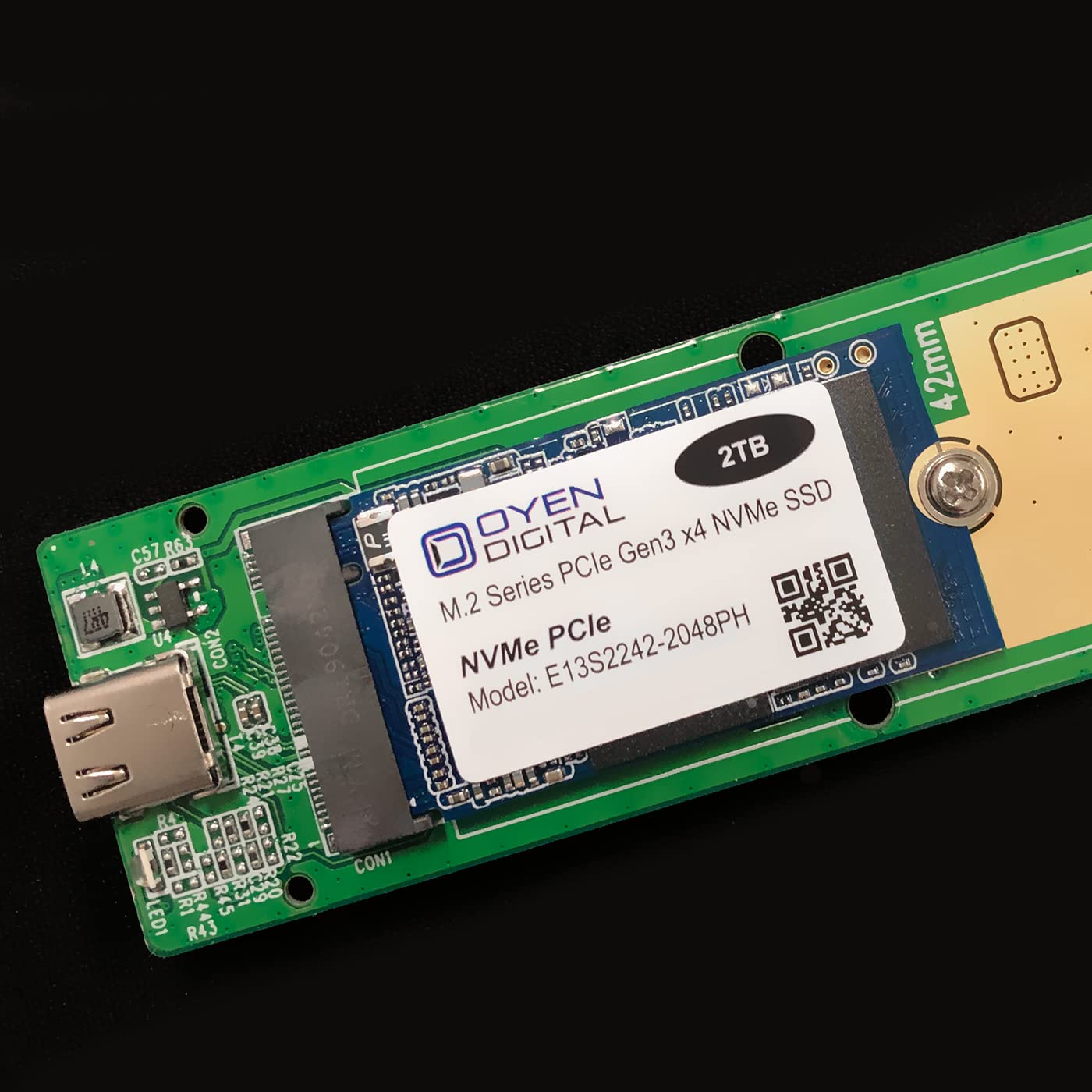 Oyen Digital 2TB M.2 2242 NVMe PCIe SSD - High-Speed 3D TLC Solid State Drive for Gaming, Laptop & Desktop PC Upgrades