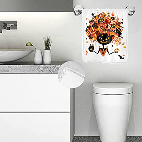 Premium Halloween & Fall Pumpkin Kitchen Hand Towels - Soft Autumn Maple Leaf Dish Cloths (16x30 inches) | Decorative Guest Towels for Bathroom, Spa, Gym & Sports - Perfect for Seasonal Decor & Everyday Use